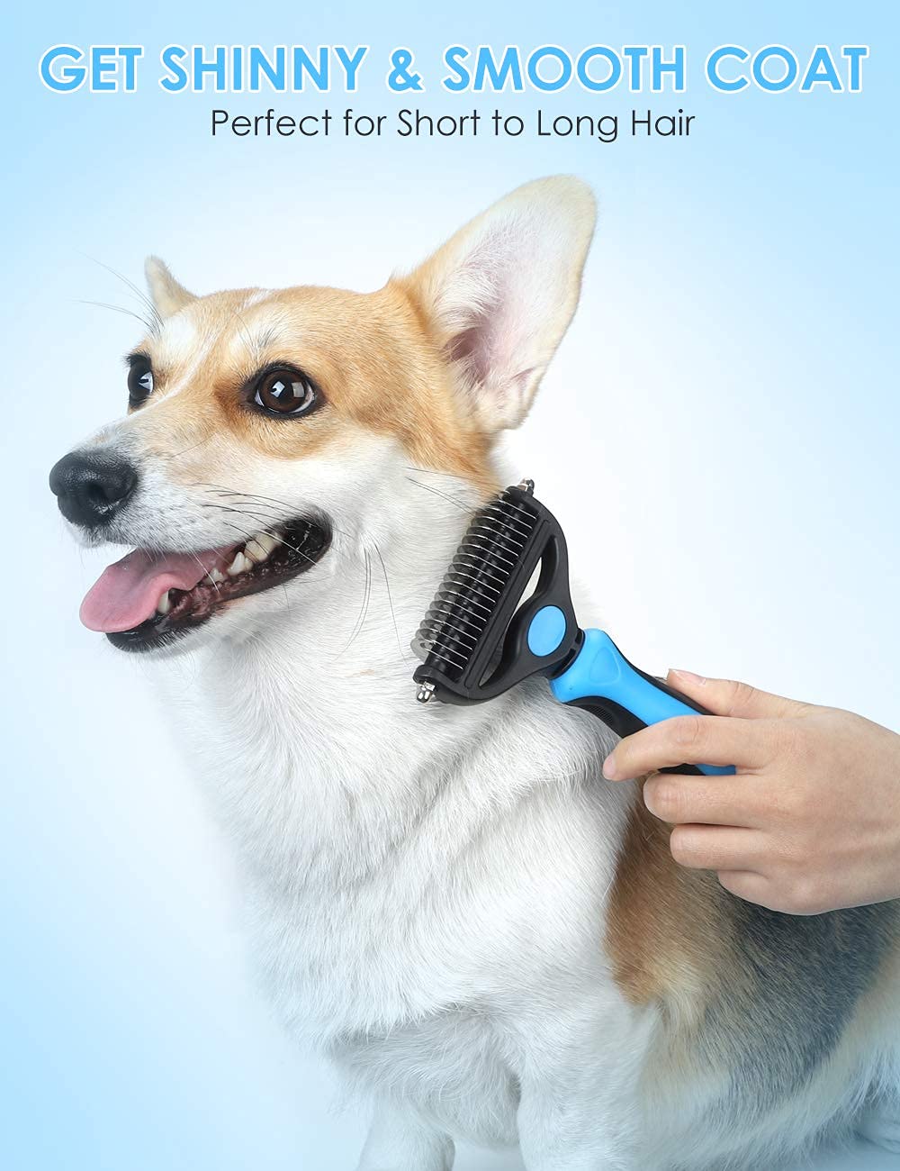 Malsipree Cat Grooming Brush For Shedding- 2 In 1 Deshedding Tool And Undercoat Rake For Long And Short Haired Cats And Small Do