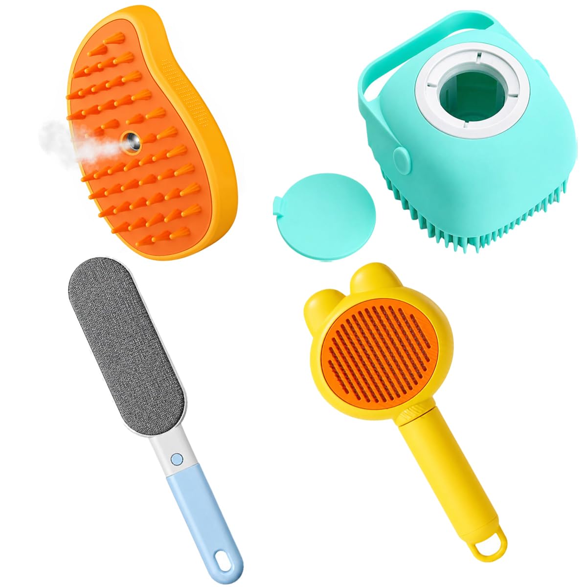 Complete Pet Grooming Accessories Kit With Steam Brush Fur Remover Brush