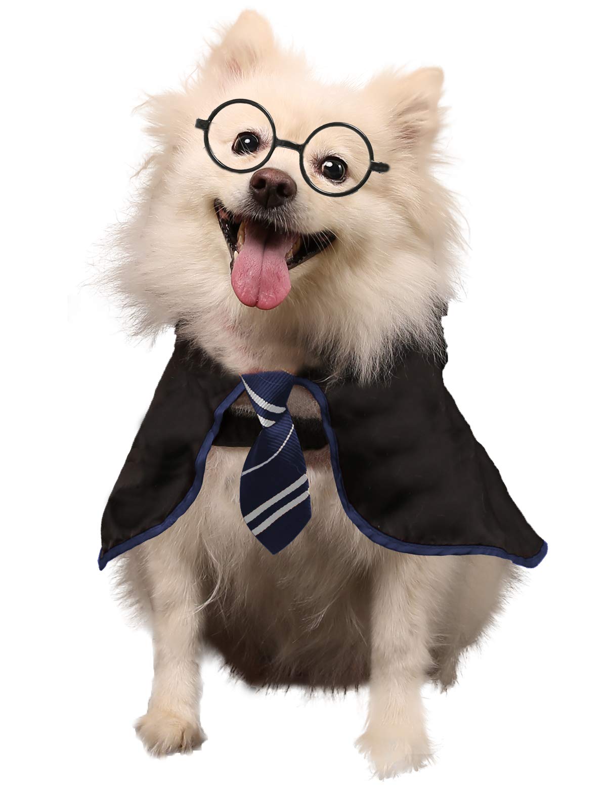 Coomour Dog Halloween Costume Pet Wizard Shirt Funny Cat Clothes For Dogs Cats Clothing With Glasses (X-Large,Green)
