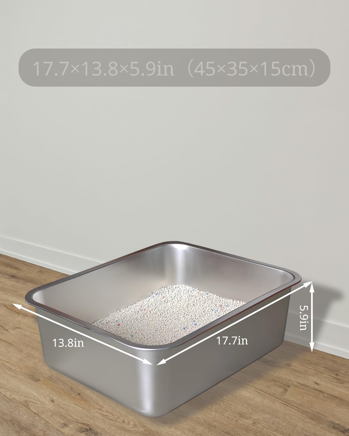 [2 - Piece Set] [Foxoru] Stainless Steel Cat Litter Box Set, With Splash - Proof And Odor - Resistant Design, Easy To Clean, Stu