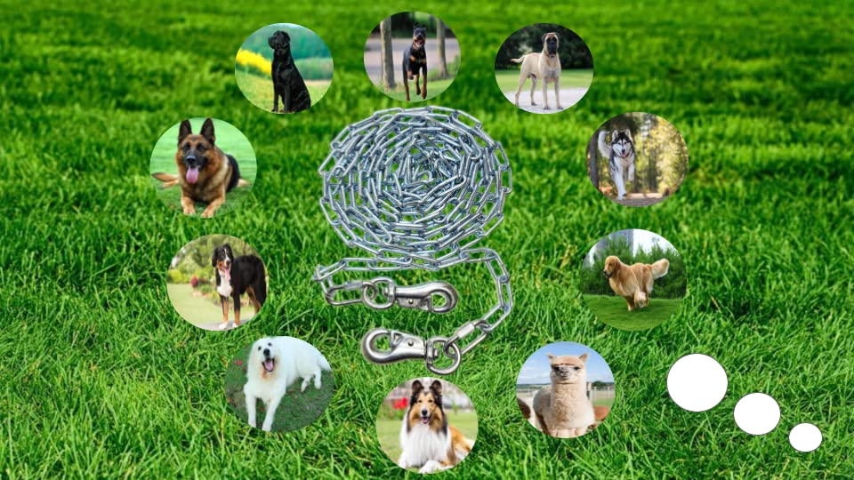 Heavy Duty Dog Runner Chain, Dog Tie Out, For Medium To Large Dogs, Weld Steel Chain, Dog Leash Chain, 520Lbs Capacity, For Dogs Up To 85Lbs (15Ft) Silver