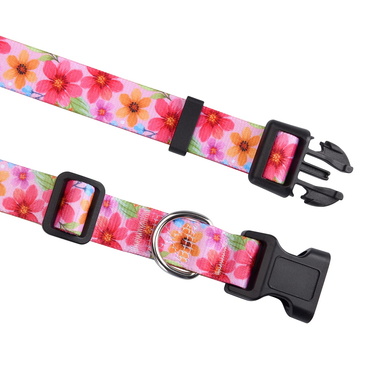 Hqyddmi Dog Collar And Leash Set For Small Dogs Cats, Soft Comfy Pet Collar For Small Medium Large Dogs, Floral Pattern For Boy