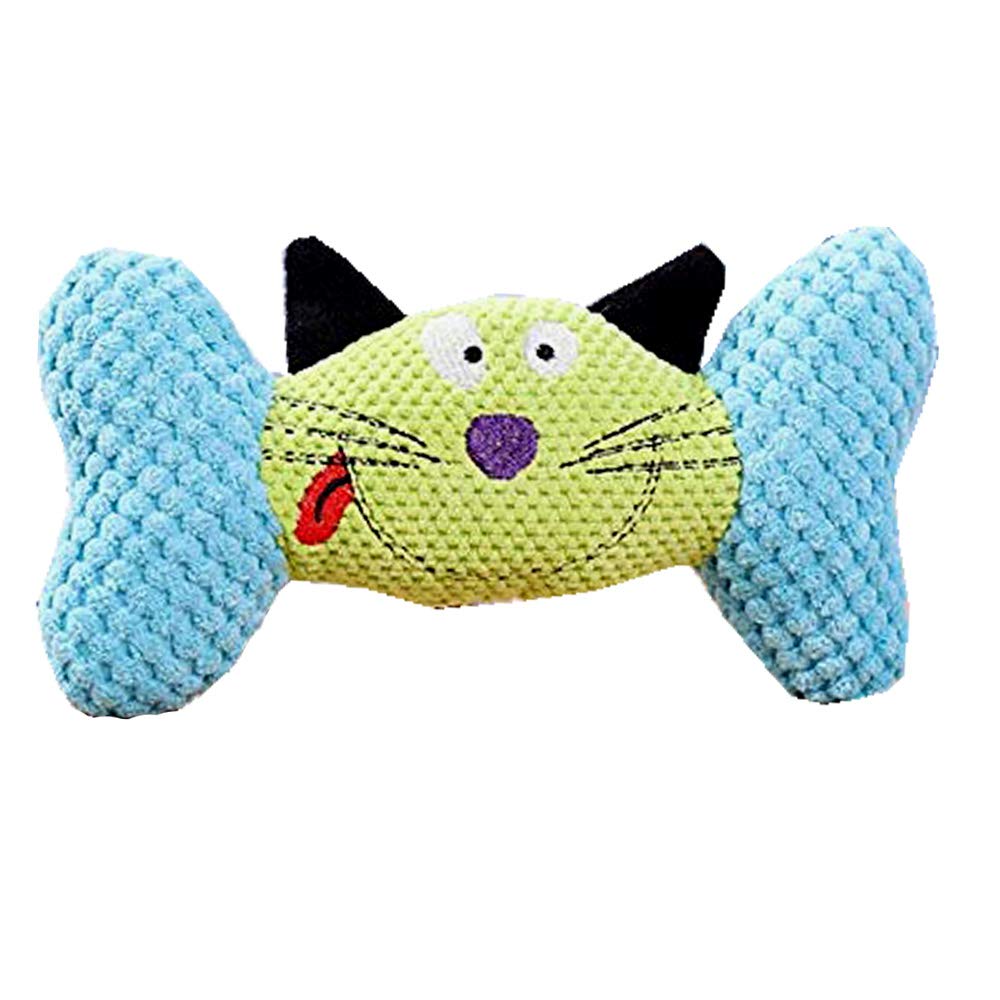 KUTKUT Squeaky Toy Stuffed Chew Labrador, Golden Retriever Durable Squeak Corduroy Pet Bone Toys for Small & Medium Dog Teething