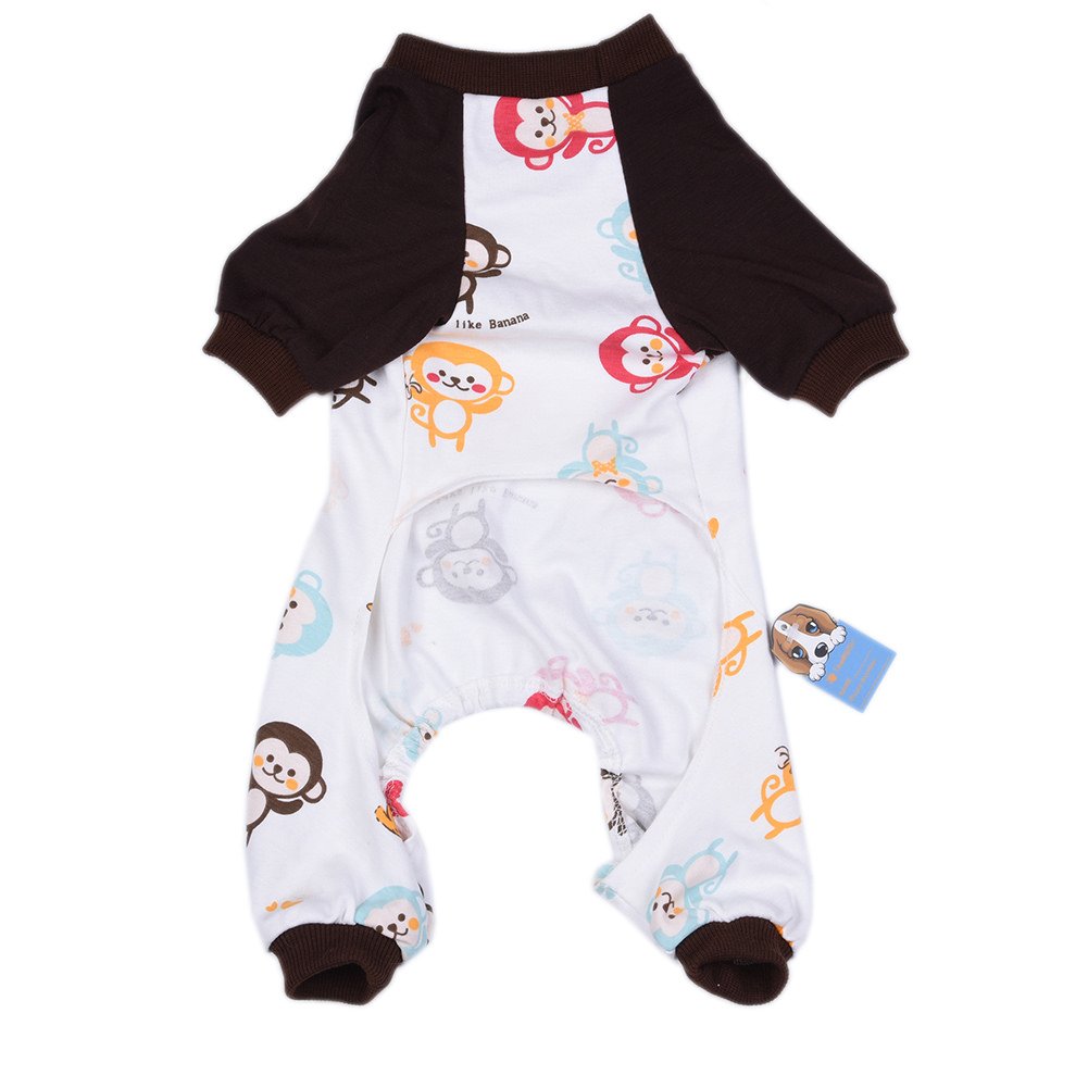 S-Lifeeling Dog Pajamas Costumes - Turtleneck Love Pattern Comfortable Puppy Jumpsuit Shirt - 100% Cotton Coat For Medium And Sm