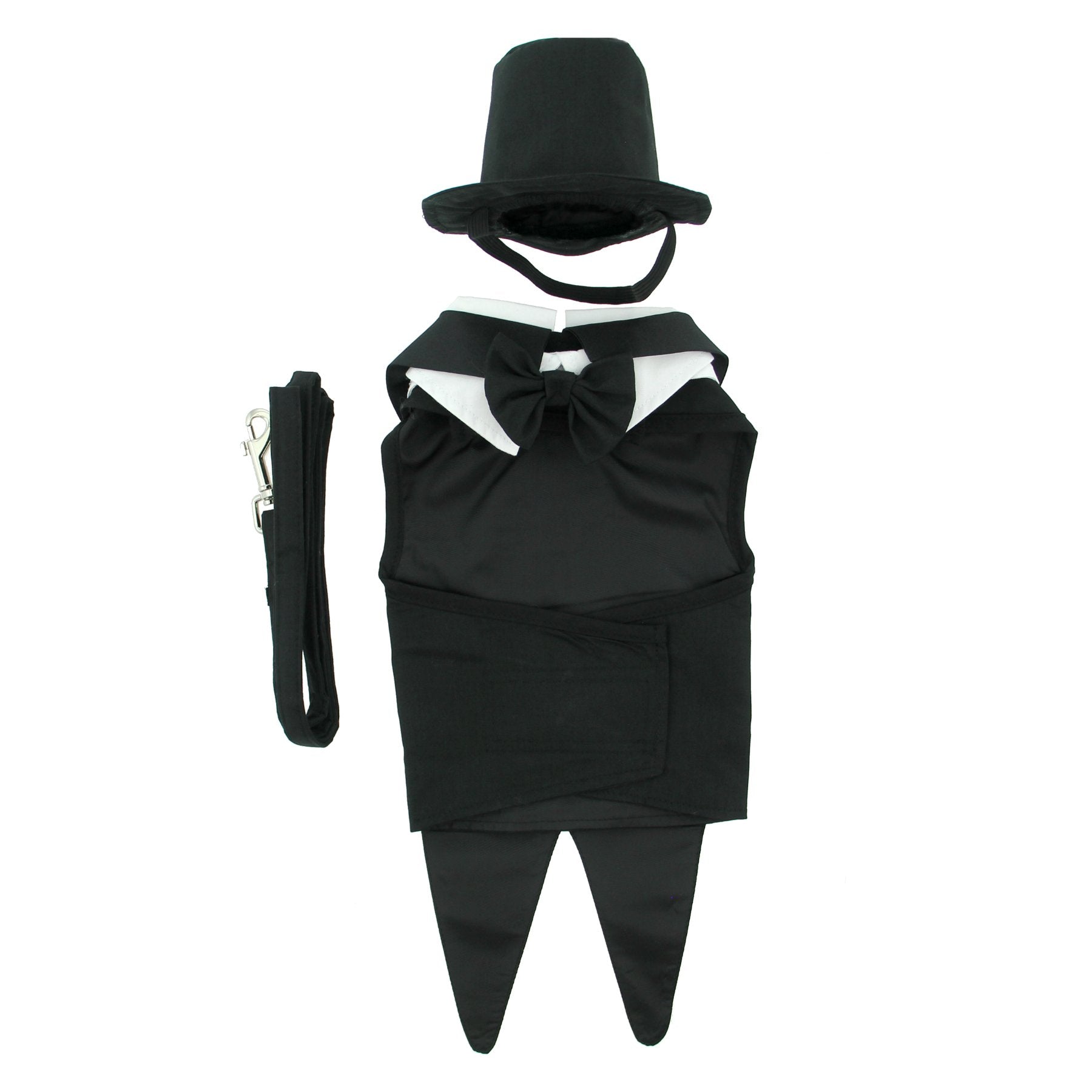 Doggie Design Black Formal Tuxedo Dog Harness with Tails, in Size Medium (Chest 16-19'' Neck 13-16'' - Pets weighting 11-15lbs)