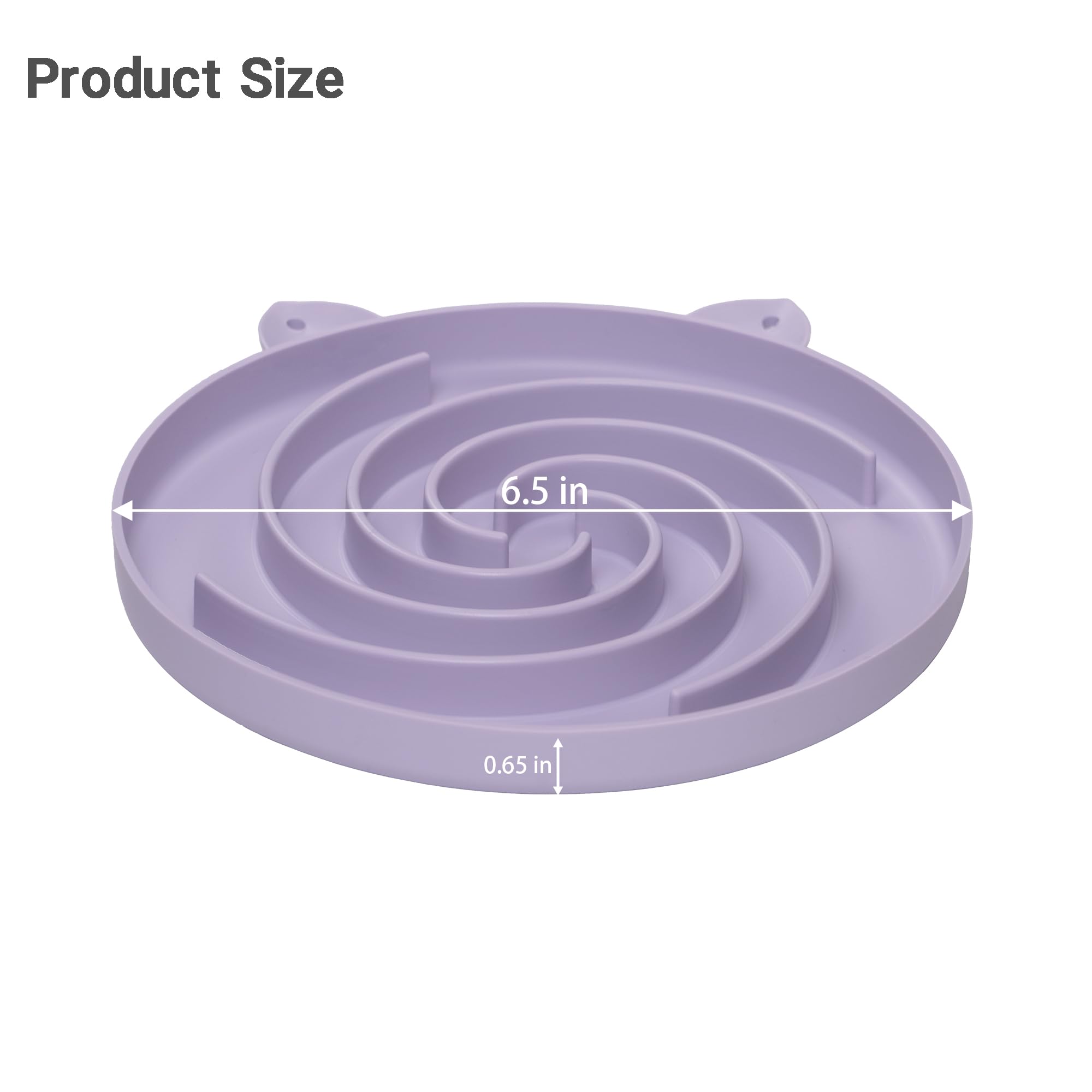 Bifeaw Slow Feeder Cat Bowl, Easy to Clean Silicone Bowl, Ideal for Dry and Wet Food (Purple and White)