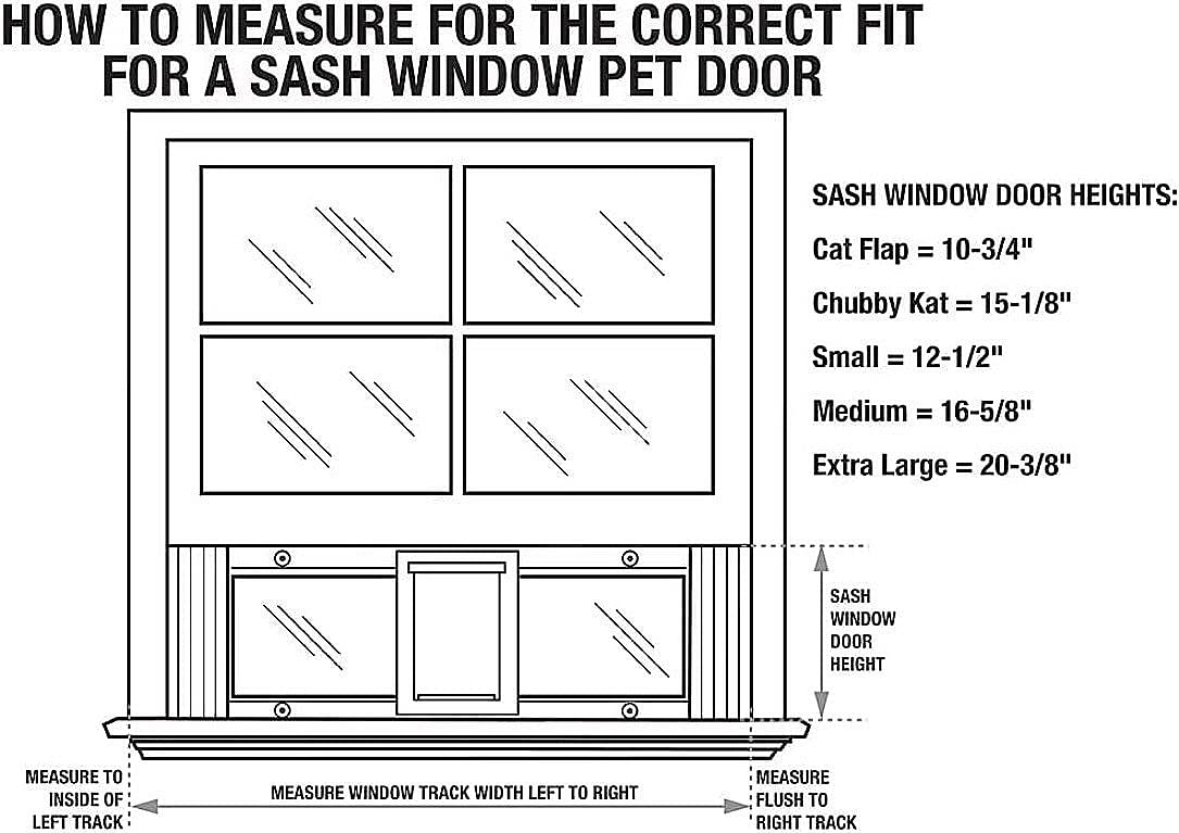 Ideal Pet Products Aluminum Sash Window Pet Door, Adjustable To Fit Window Widths From 23' To 28', Cat Flap 6-1/4” X 6-1/4” Flap Size