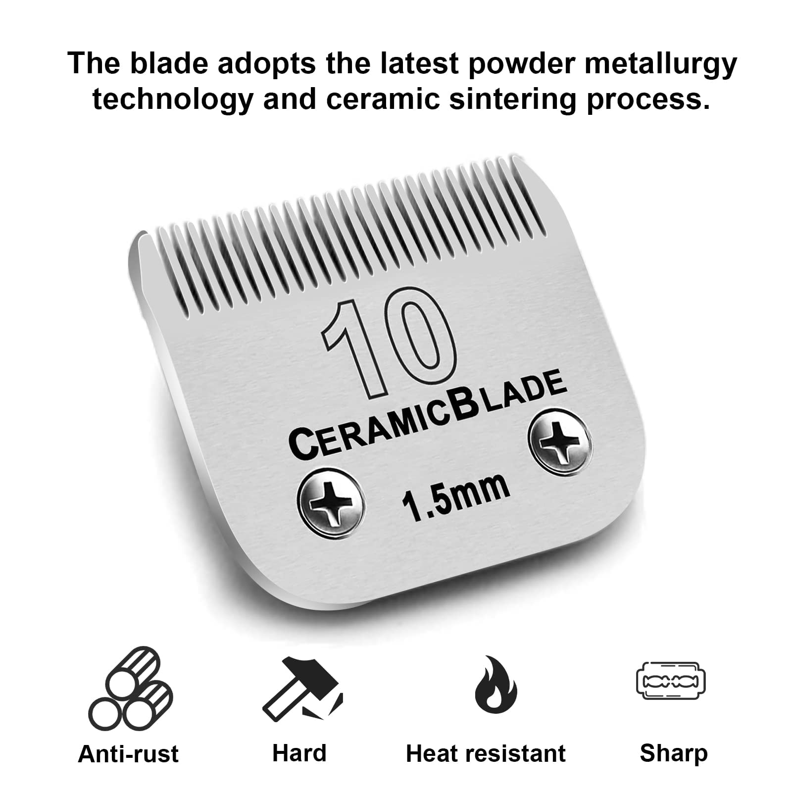 6Pack 10Blades Dog Grooming Replacement Blades Compatible With Andis Pet Clipper/Oster A5/Wahl Km Series Dog Clipper,Ceramic Bla