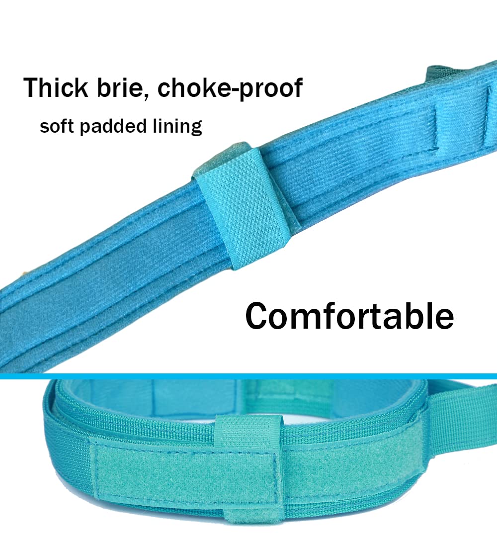 Tactical Dog Collar Military Dog Collar Adjustable Nylon Dog Collar Heavy Duty Metal Buckle With Handle For Dog Training (Blue,M)