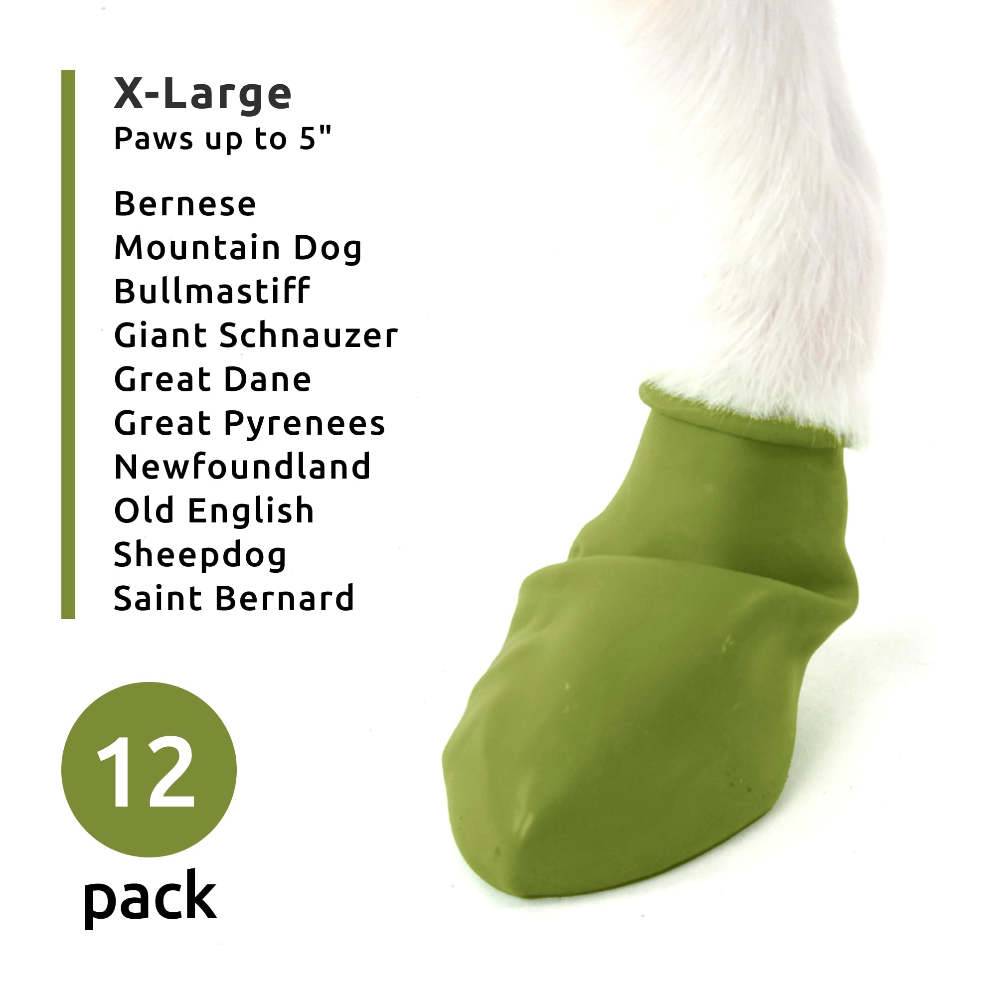 Pawz Rubber Dog Boots For Paws 4'' And Up, 12 Pack - All-Weather Dog Booties For Hot Pavement, Snow, Mud, And Rain - Waterproof,