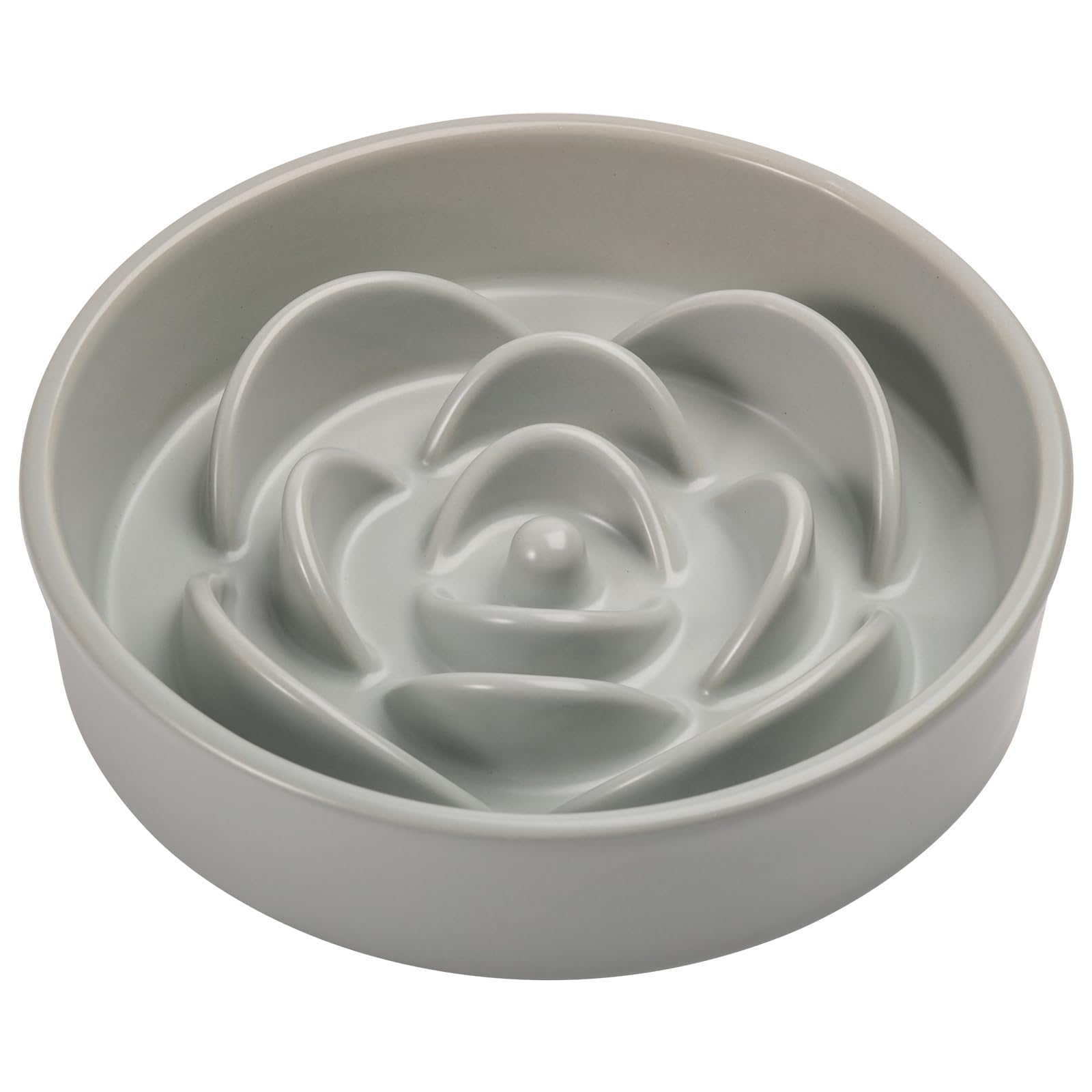 8.26 in Grey Dog Bowl Slow Feeder Ceramic for Medium and Large Breed,Pet Feeding Dog Food Water Dish Heavy Weighted,Puppy Bowl f