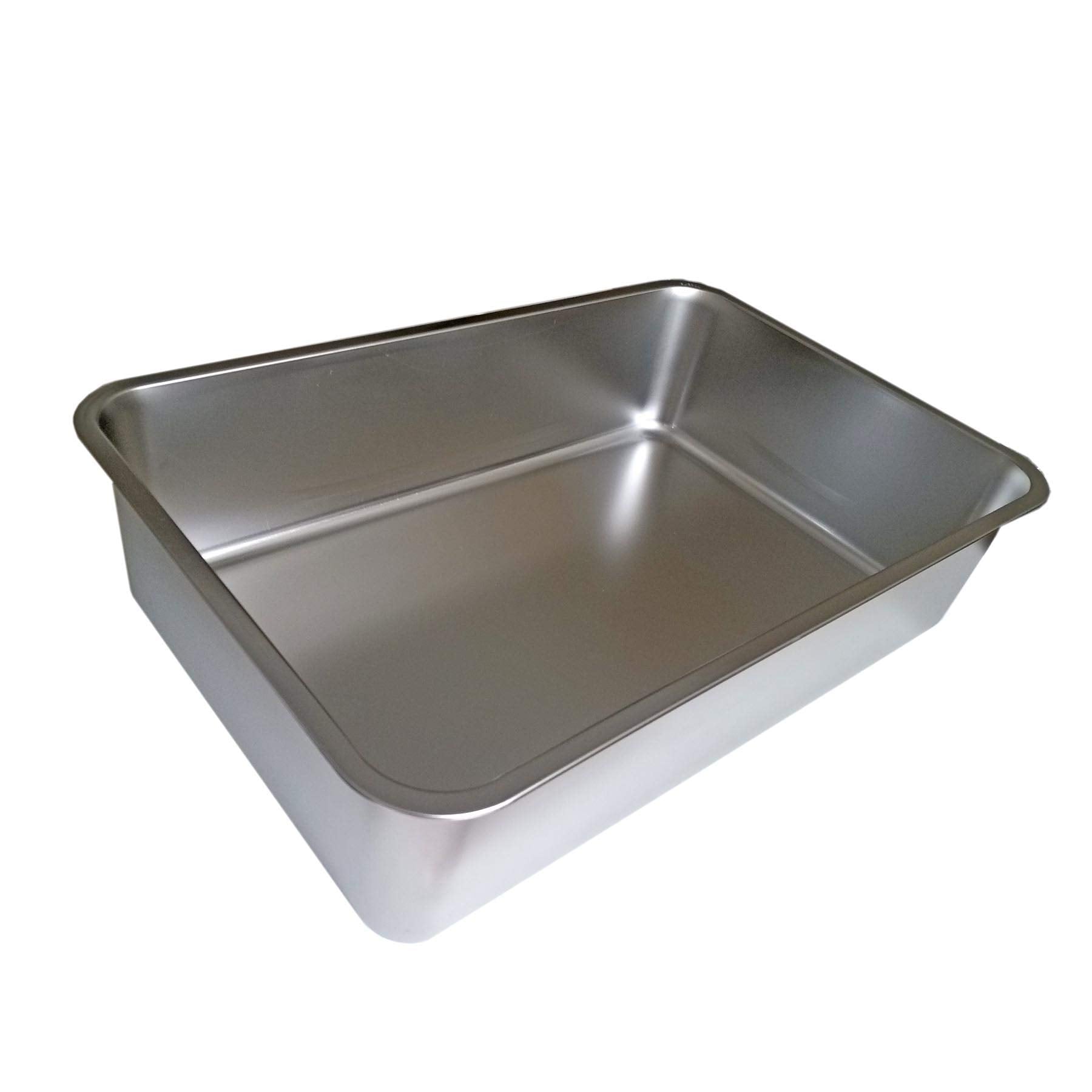 Kunwu Stainless Steel Cat Litter Box 20''X14''X4'', Corrosion Resistant Easy Clean No Odor Durable Pan (L (20''X14''), 4'' Deep)