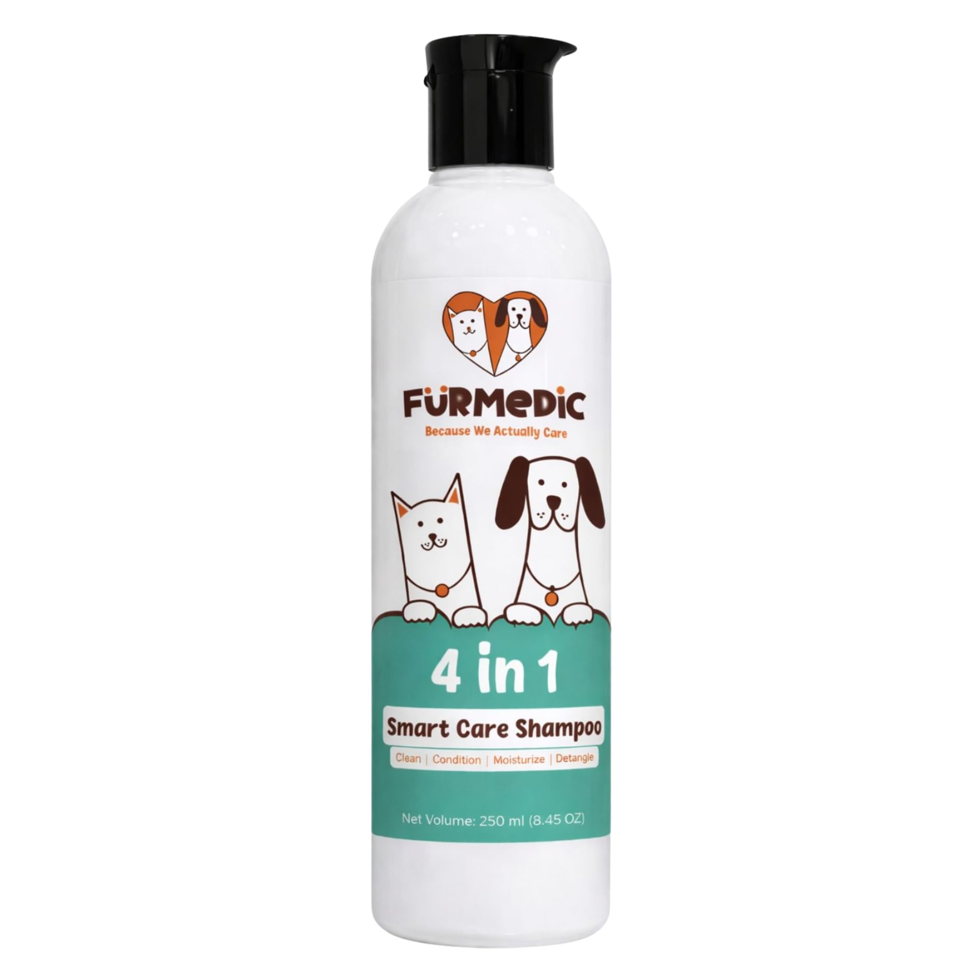 Furmedic 4 In 1 Smart Care Pet Shampoo 250Ml - Cleanse, Condition, Moisturize & Detangle | Sulphate & Paraben Free | Aloe Vera, 