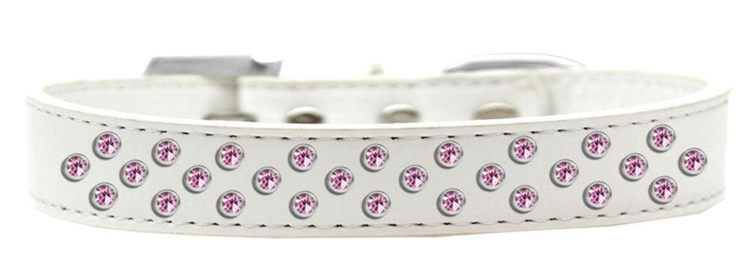 Mirage Pet Products Sprinkles Dog Collar with Light Pink Crystals, Size 20, Aqua