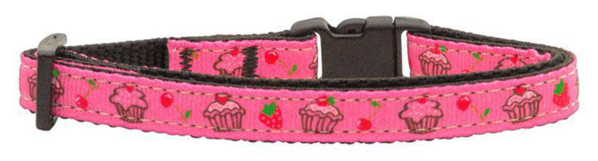 Mirage Pet Products Cupcakes Nylon Ribbon Collar for Pets, Small, Baby Blue