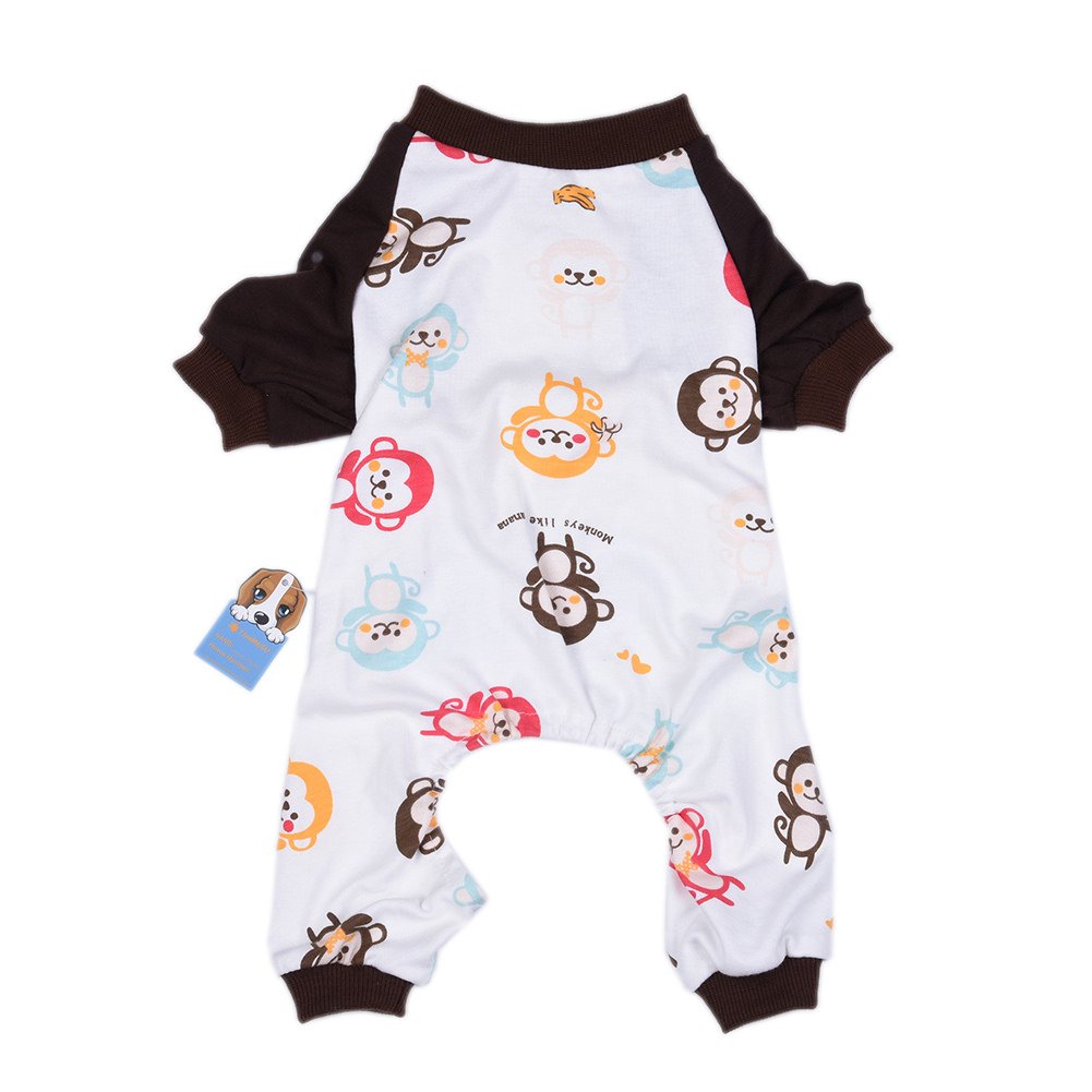 S-Lifeeling Dog Pajamas Costumes - Turtleneck Love Pattern Comfortable Puppy Jumpsuit Shirt - 100% Cotton Coat For Medium And Sm