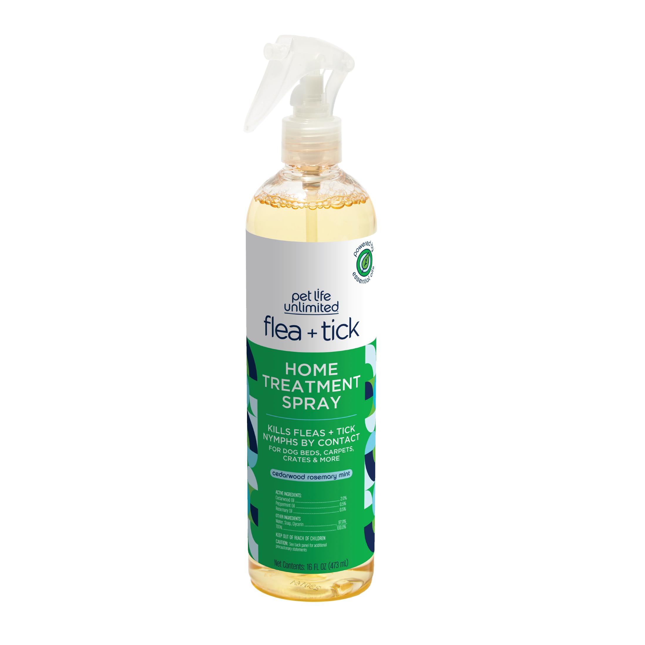 Pet Life Unlimited Plant-Powered Flea and Tick Spray, Flea Spray for Home - Plant-Based Flea Treatment for Home, Natural Flea an
