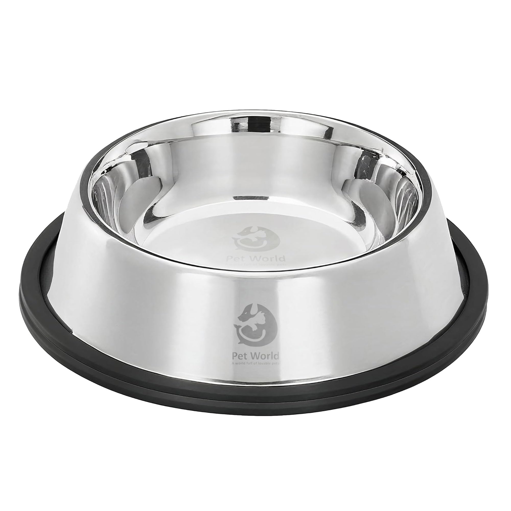 Pet World Feeding Bowl 240Ml | Stainless Steel | For Dogs & Cats | Durable & Lightweight Feel | Scratch And RustFree | NonSlip