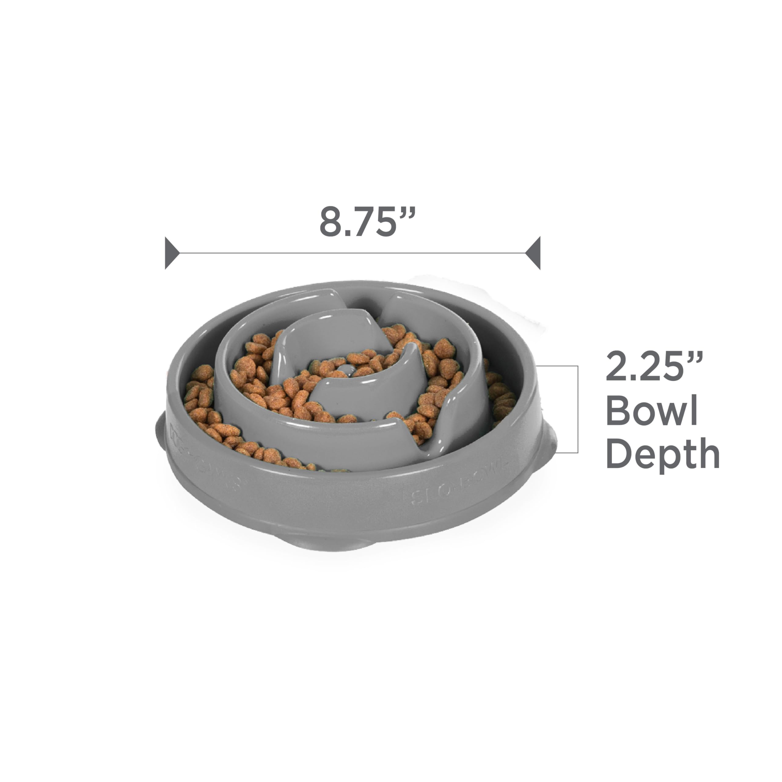 Outward Hound Medium Slow Feeder Bowl, Puzzle Maze for Fast Eaters, Small to Medium Dogs, Helps Prevent Bloat & Aid Digestion, H