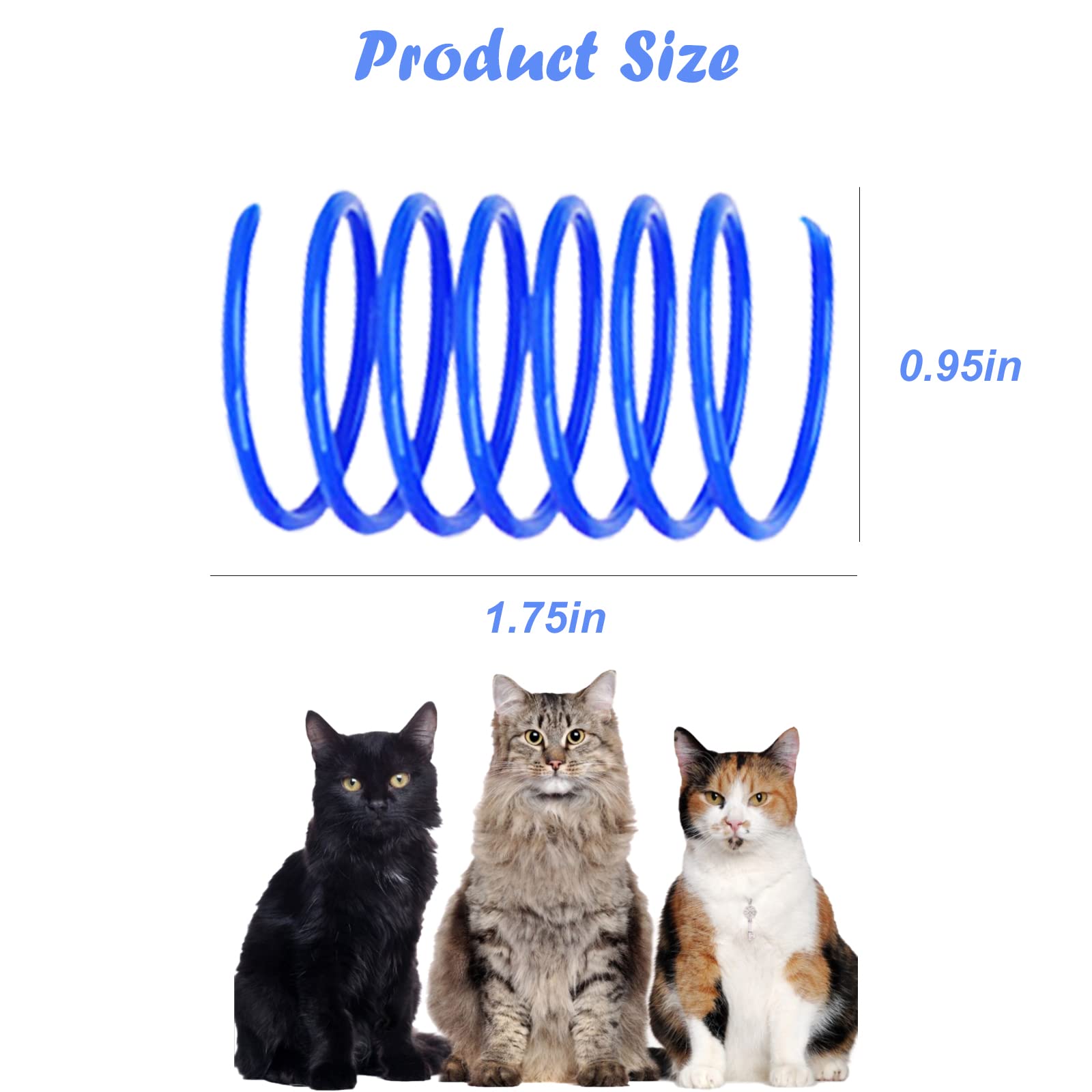 Ismarten 100 Pack Pet Wide Colorful Springs Cat Toys Plastic Coil Spiral Springs For Cat Kitten Pets (Random Color)