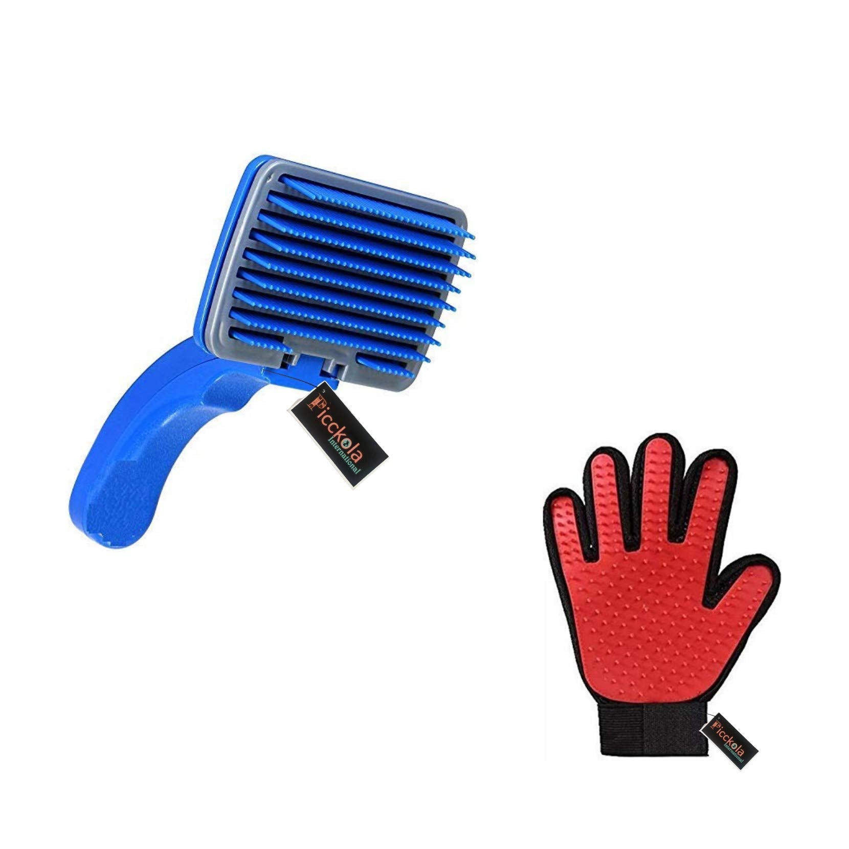 Picckola International Slicker Brush Pet Grooming Glove For Dogs And Cats Shedding Pet Hair Remover GloveMassage Five Finger Fo