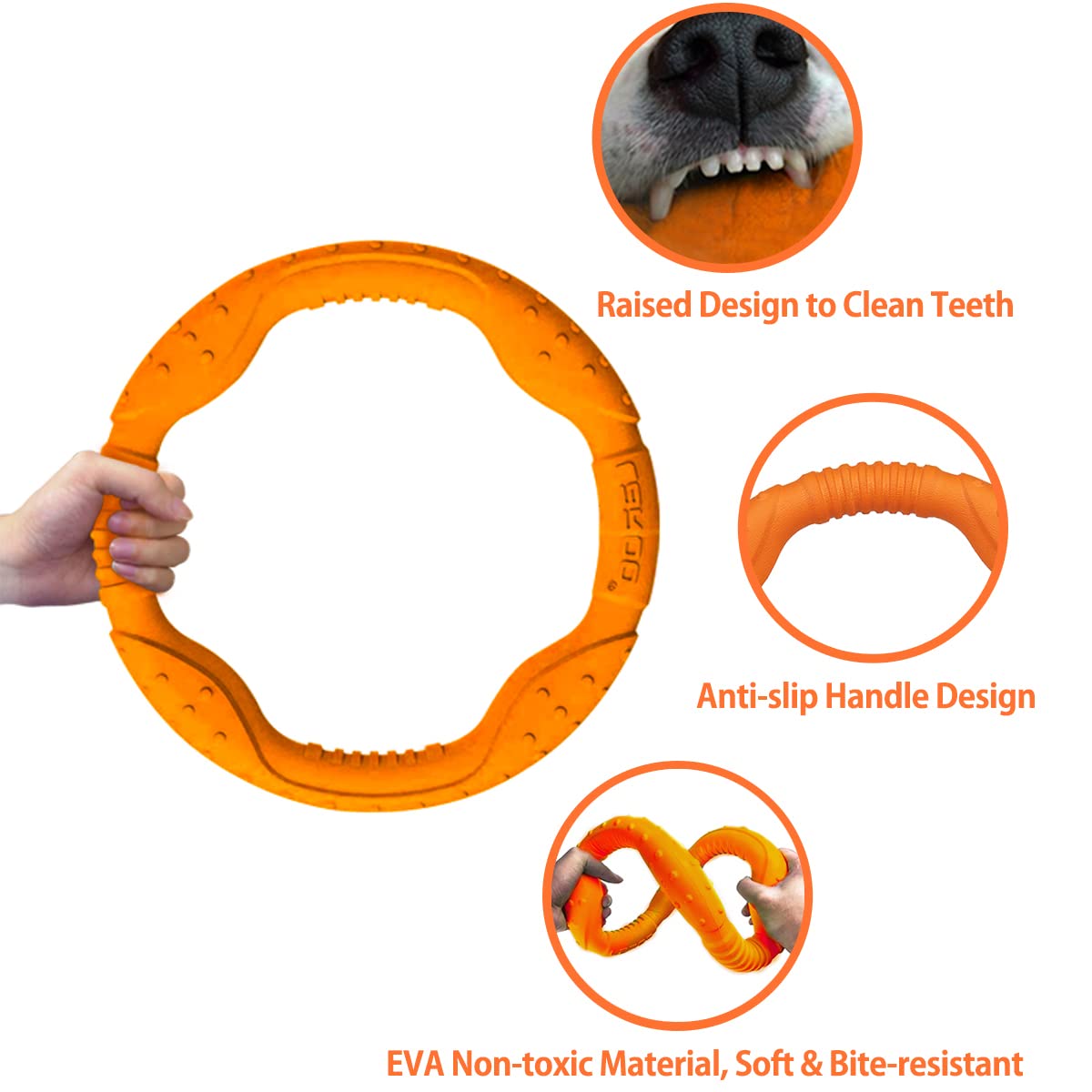 LaRoo Dog Flying Ring Toys, Floating Flying Dog Disc Toys, Summer Pet Training Outdoor Durable Chew Toys for Medium and Large Do