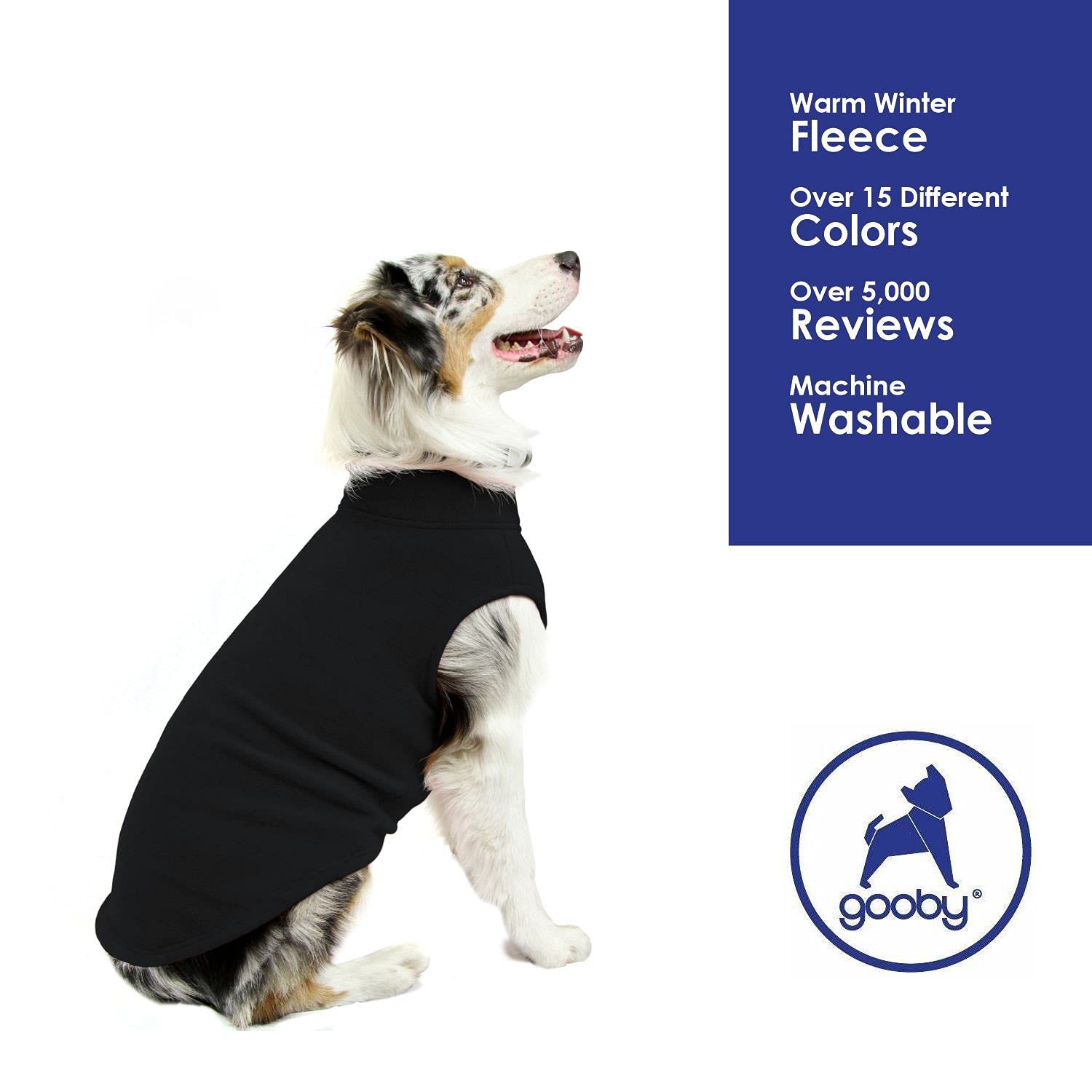 Gooby Stretch Fleece Vest Dog Sweater - Warm Pullover Fleece Dog Jacket - Winter Dog Clothes For Small Dogs, Large Dogs, Boy Or Girl - Soft, Super Stretchy Fleece Vest Dog Sweater - Black, 6X-Large
