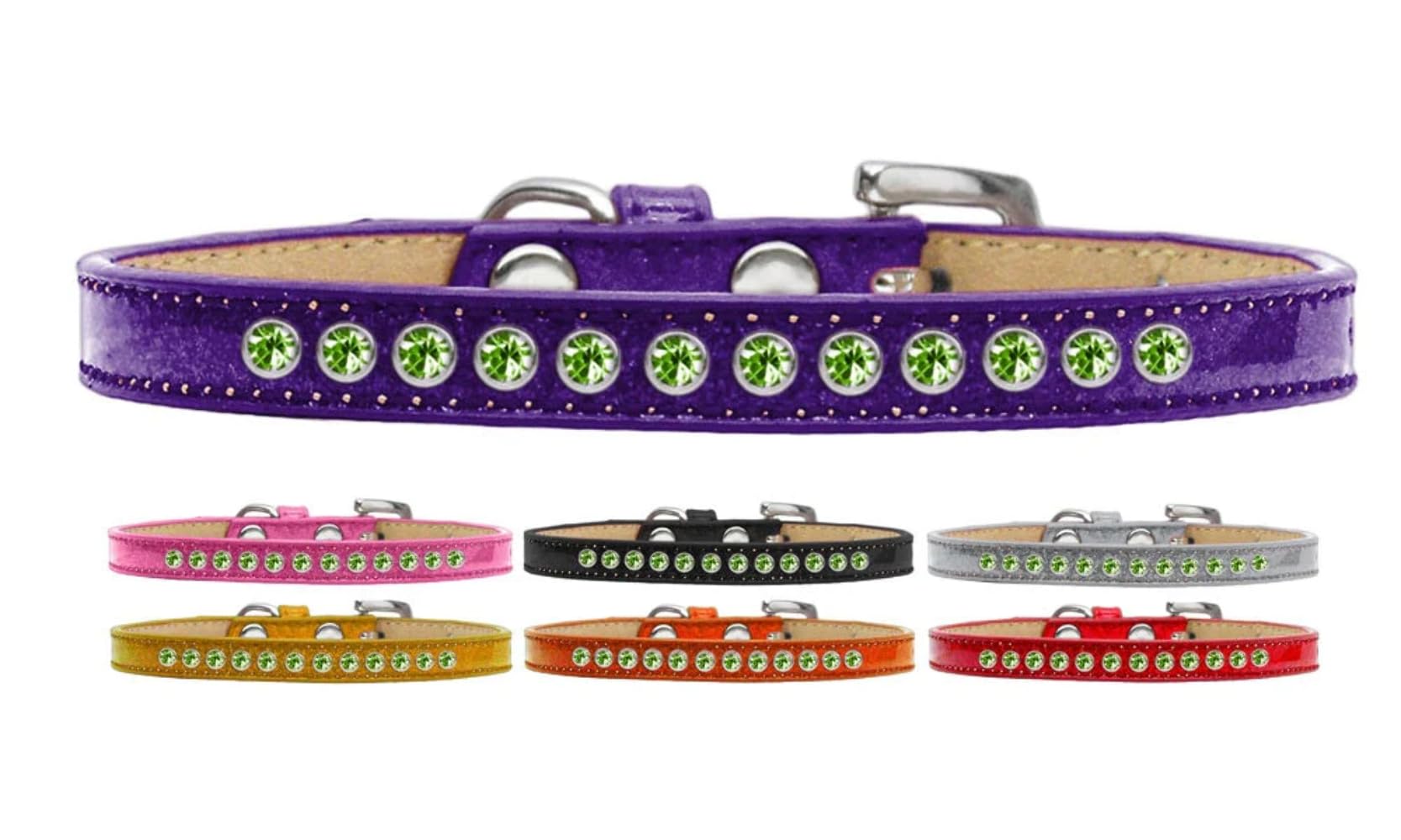 Dog, Puppy and Pet Ice Cream Collar, Lime Green Crystal Rimsets Red 8