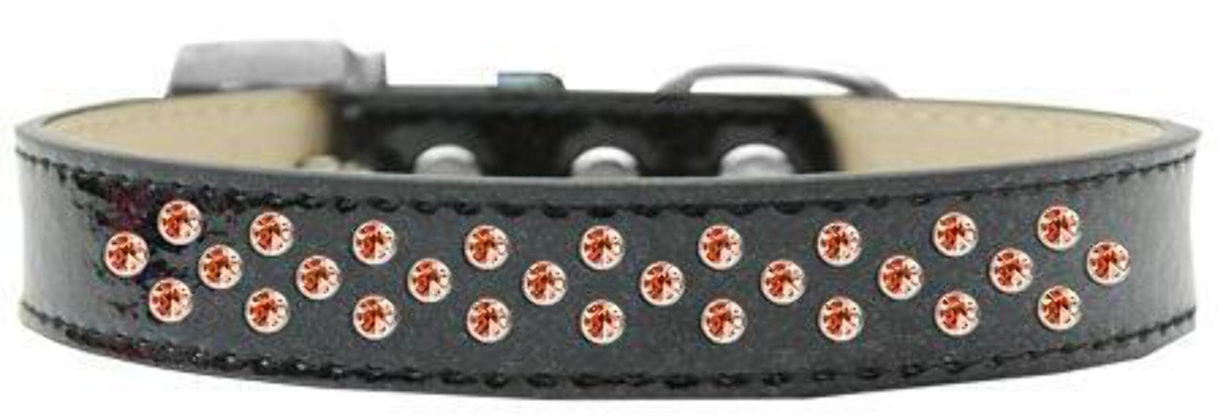 Mirage Pet Products Sprinkles Ice Cream Dog Collar with Orange Crystals, Size 12, Black