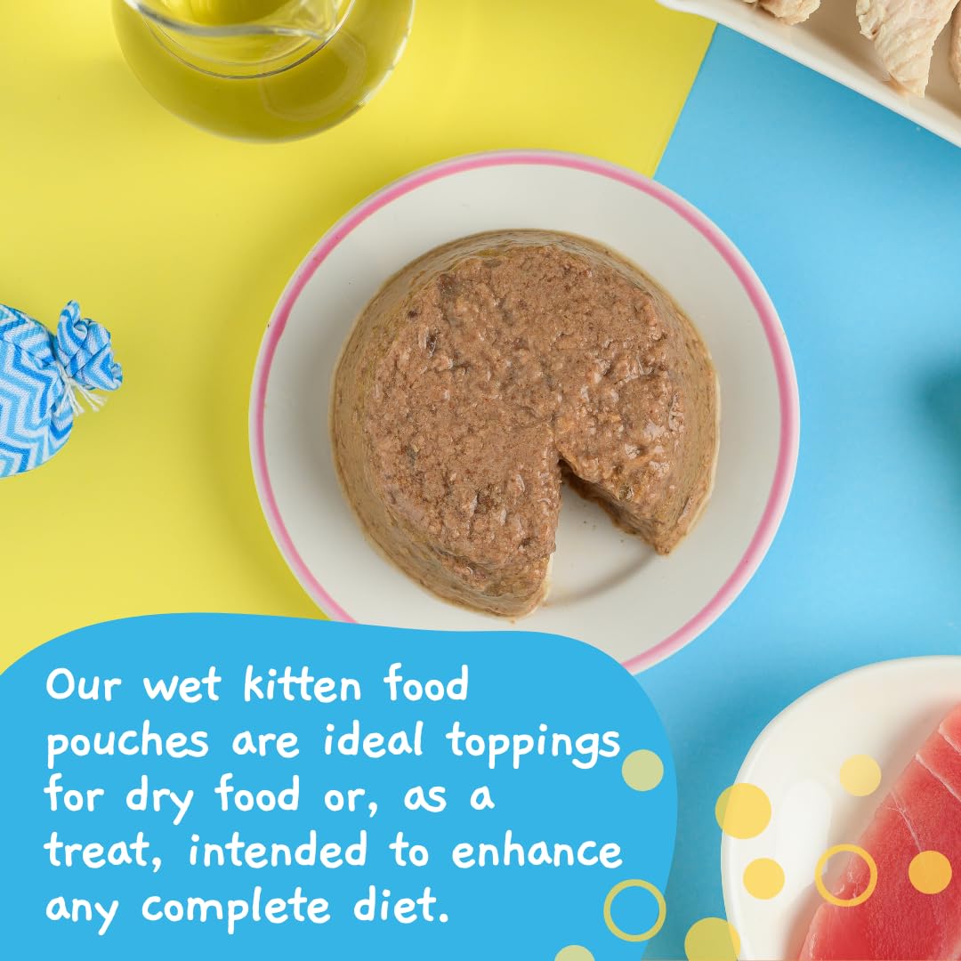 MOOCHIE Grain Free Kitten Wet Food - Healthy Growth - Made with Tuna & Chicken Pat   - No Artificial Flavors or Preservative - 1