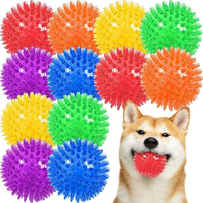 Rvpaws NonToxic 3.5 Inch Squeaky Dog Toy Balls, Combo Of 2 Pcs Ball Durable Aggressive Chewers Chew Toys For Teething, Bpa Free