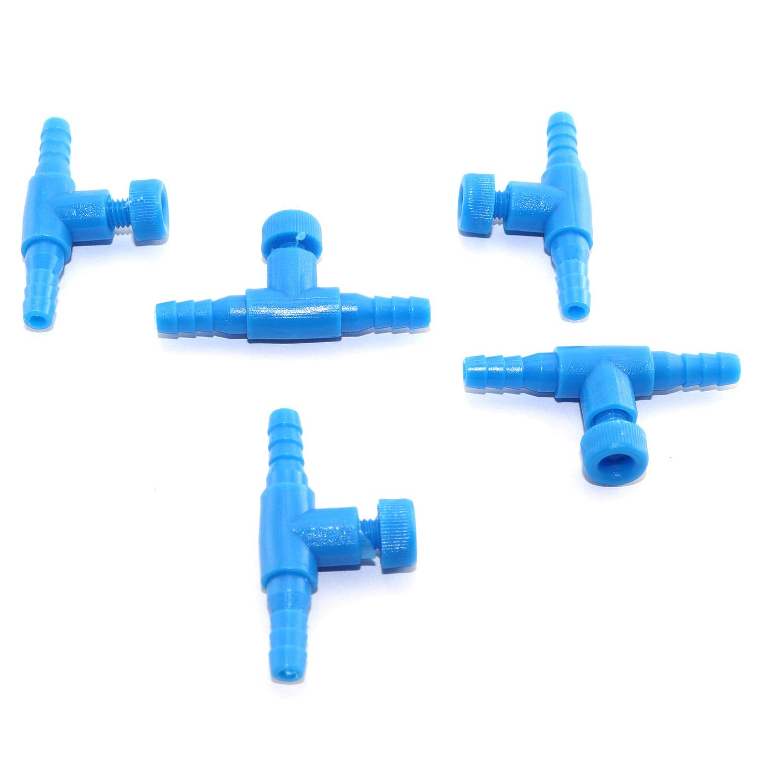 Dgzzi T Shaped Control Valve 5Pcs Aquarium 2 Way Air Line Regulator Connector For Fish Tank Pump 4Mm