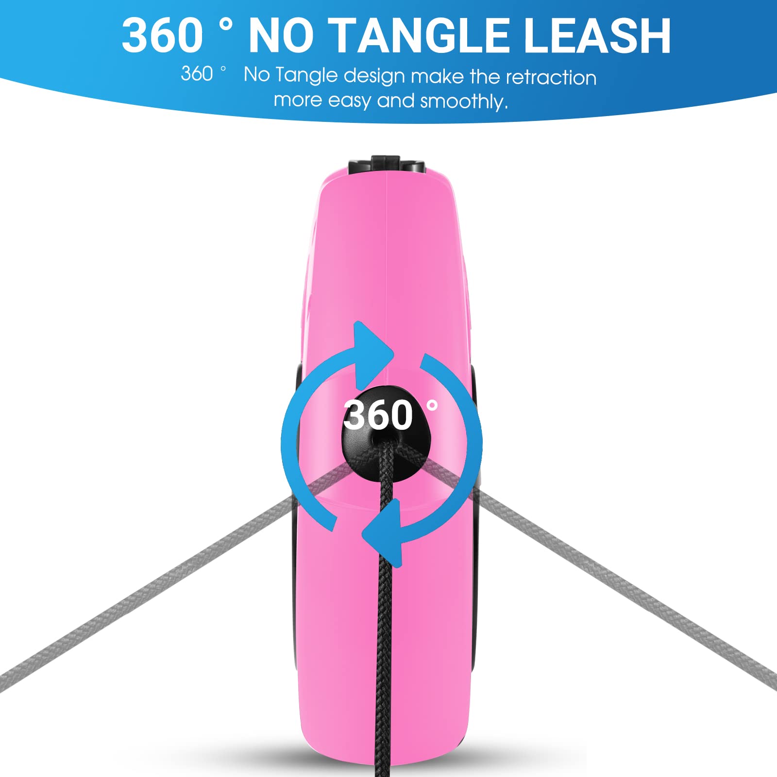 Wrsomit Retractable Dog Leash, 26 Ft Heavy Duty Pet Walking Leash For Small Medium Large Dogs Up To 99Lbs, Anti-Slip Handle, 360