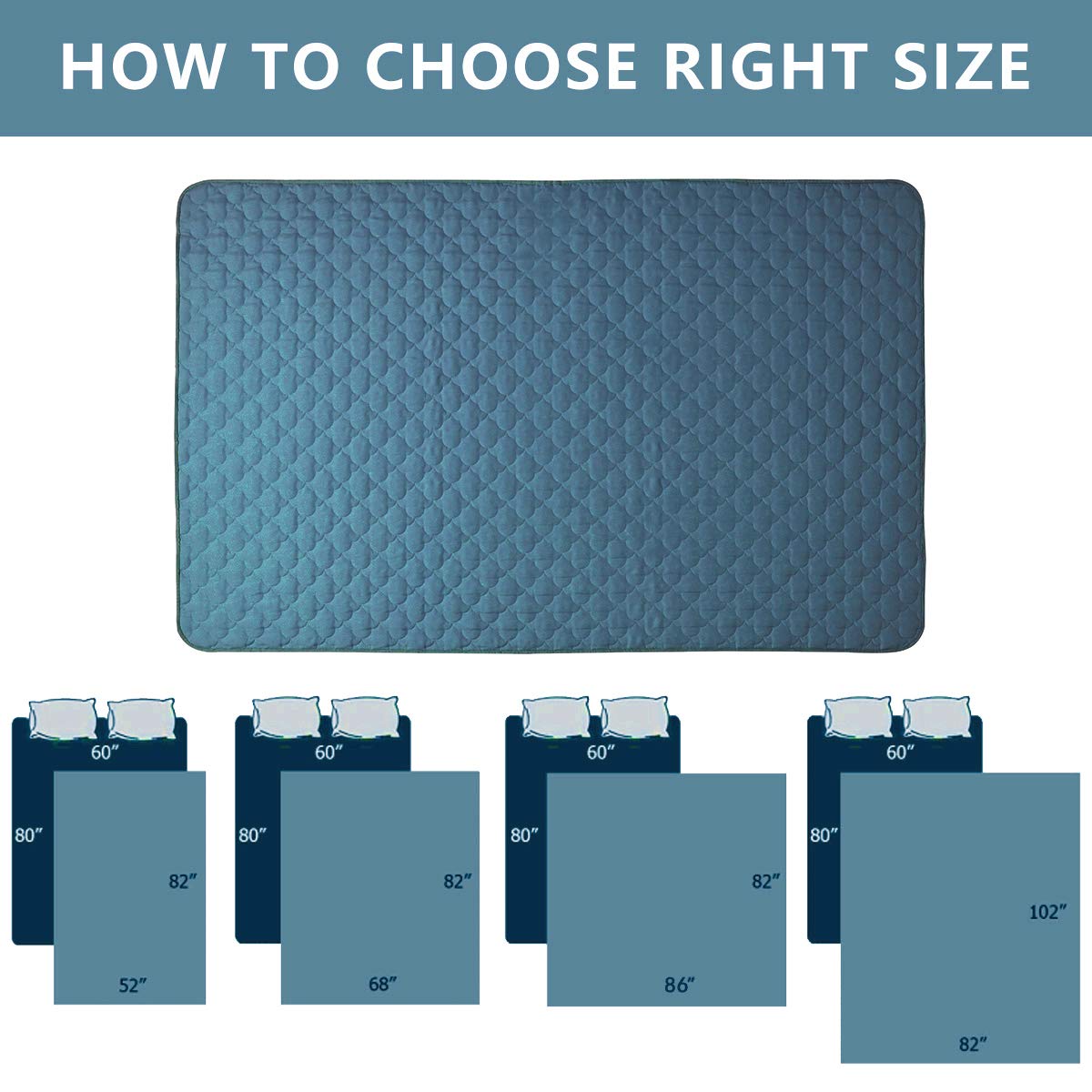 Spxtex Dog Bed Covers Dog Rugs Pet Pads Puppy Pads Washable Pee Pads For Dog Blankets For Couch Protection Super Soft Pet Bed Covers For Dog Training Pads 1 Piece 82'X82' Blue