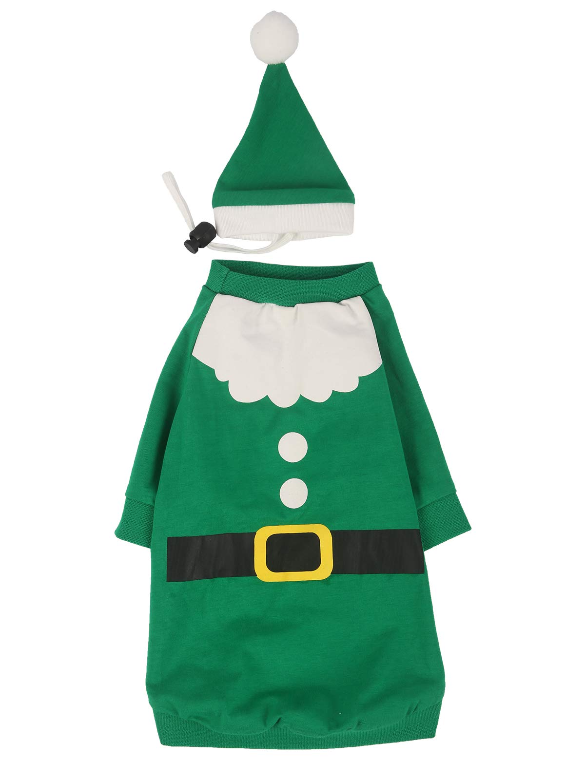 Coomour Christmas Dog Shirt Pet Merry Christmas Elf Costume Clothes With Hat For Dogs Cats Pets Xmas Outfits (Medium)