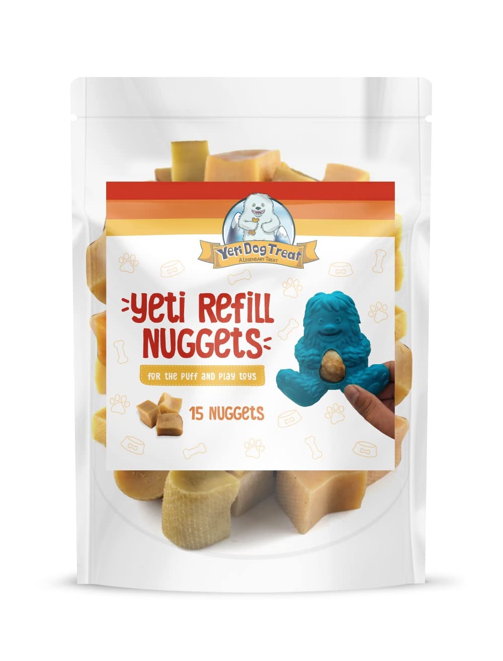 Yeti Refill Nuggets for Puff and Play Dog Toys - Natural Himalayan Yak Cheese Treats, Promotes Dental Health, Suitable for All D