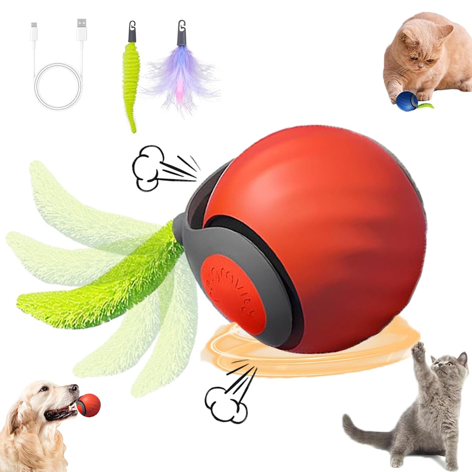 ugdurwp Speedy 2.0 Tail Cat Toys for Bored Indoor Adult Cats,2025 New Generation Interactive Cat Toys for Indoor Cats,Automatic 