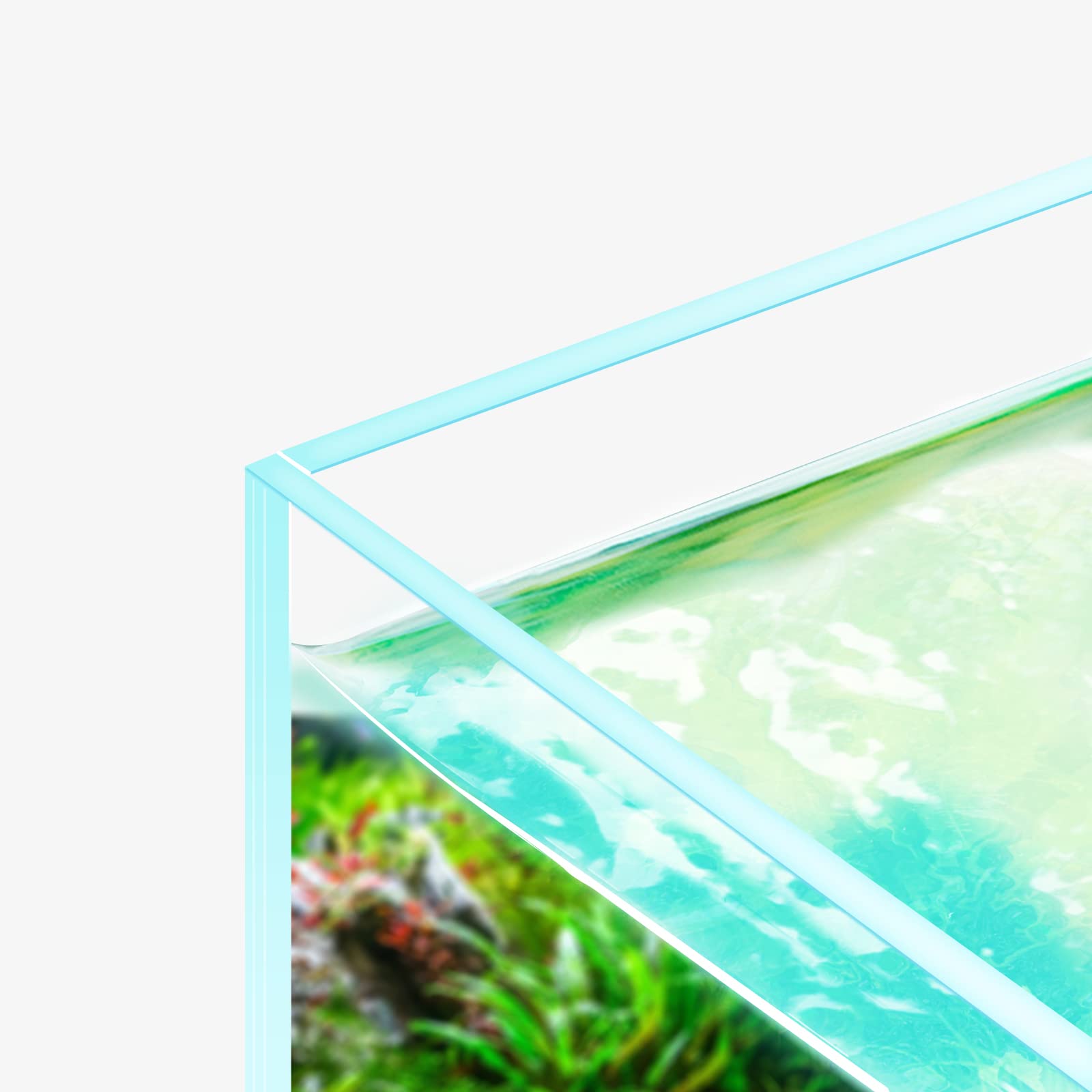 Fzone 2 Gal Nano Rimless Aquarium Low Iron Fish Tank Novaclear Ultra-White Translucent Glass Verso Series Nano Shallow Pond Levi