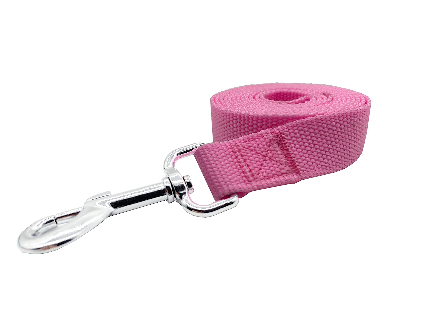 Strong Durable Nylon Dog Training Leash, Traction Rope, 4Ft /5 Foot /6 Feet Long, 5/8 Inch 3/4 Inch 1 Inch Wide, For Small And Medium Dogs (1'' X 7 Ft, Pink)