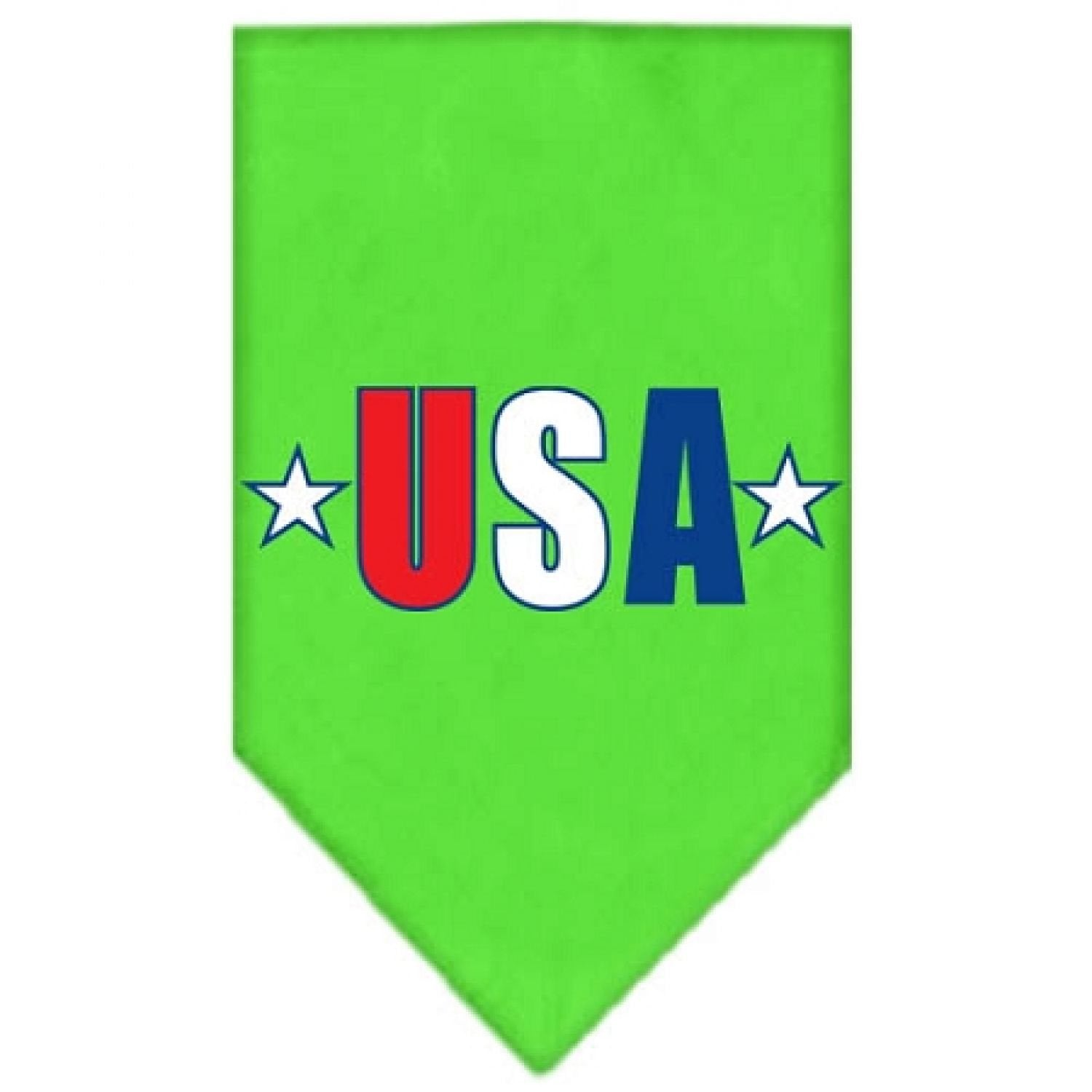 Mirage Pet Products 66-127 SMLG USA Star Screen Lime Green Print Bandana, Small