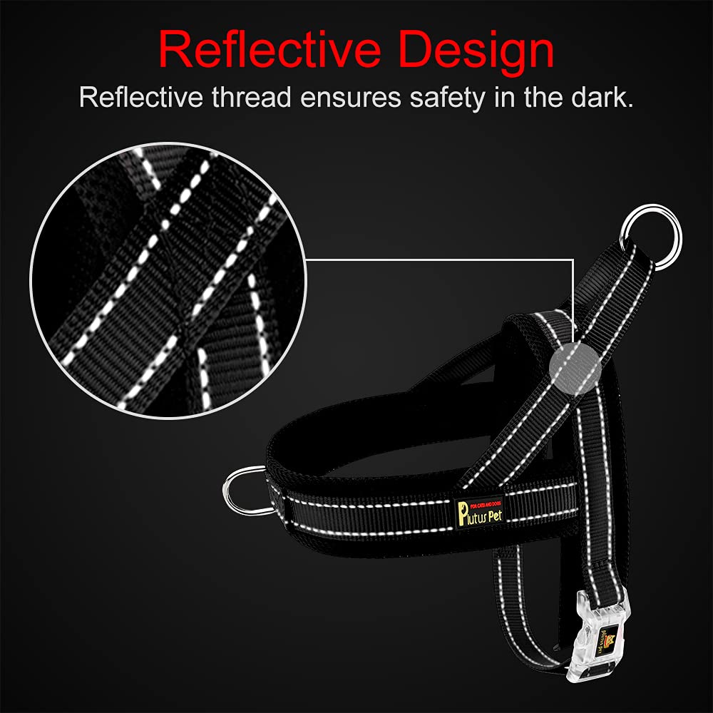 Plutus Pet No Pull Dog Harness With Breathable Mesh Padded, Adjustable Reflective Escape Proof Dog Harness, Quick Fit Dog Vest Harness For Small Medium Large Dogs(Xl, Black)