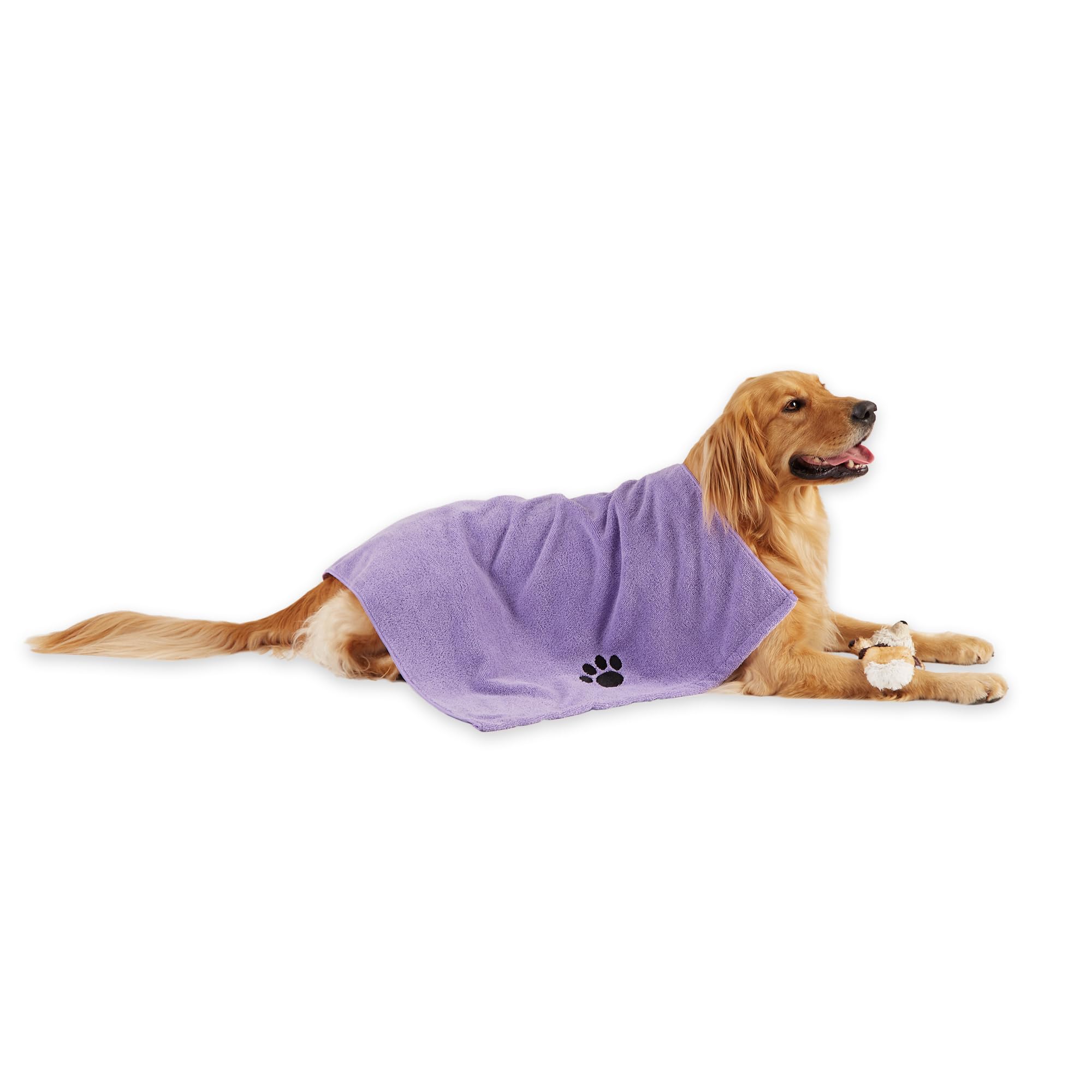Bone Dry Pet Grooming Microfiber Towel, Embroidered Collection, X-Large,41X23.5, Lavender