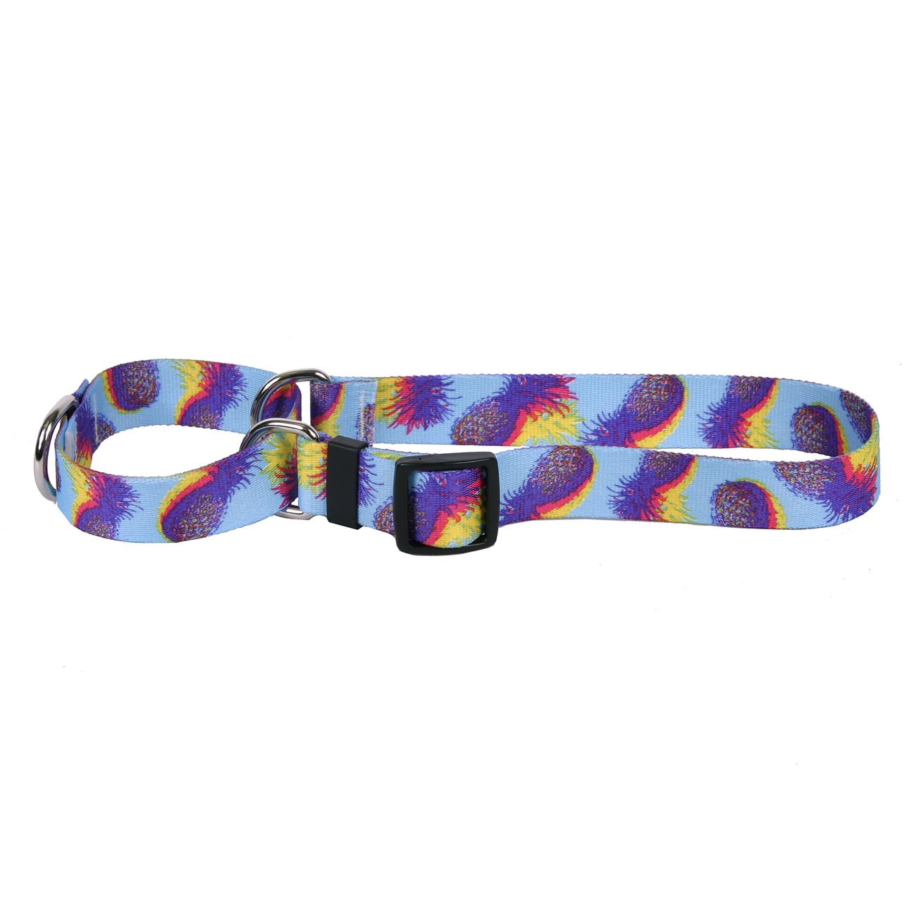 Yellow Dog Design Pineapple Daze Martingale Dog Collar, Medium-1' Wide And Fits Neck Sizes 14 To 20'