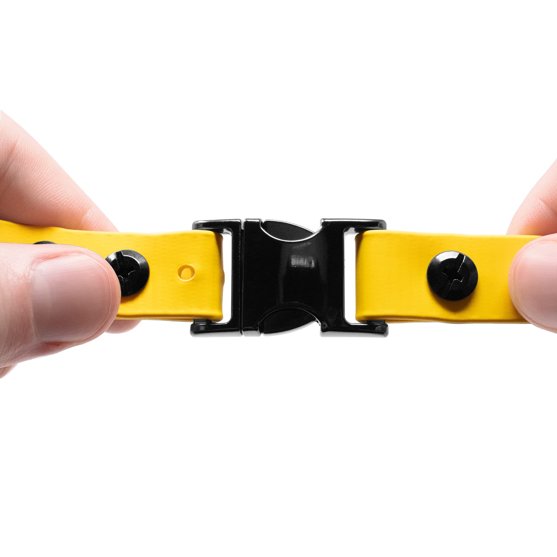 Educator Quick Snap Bungee Dog Collar, Biothane, Waterproof, Odorproof, Easy Connect And Disconnect Clasp And D Ring With Comfort Bungee Loop, Adjustable For Custom Fit, 3/4-Inch, Yellow