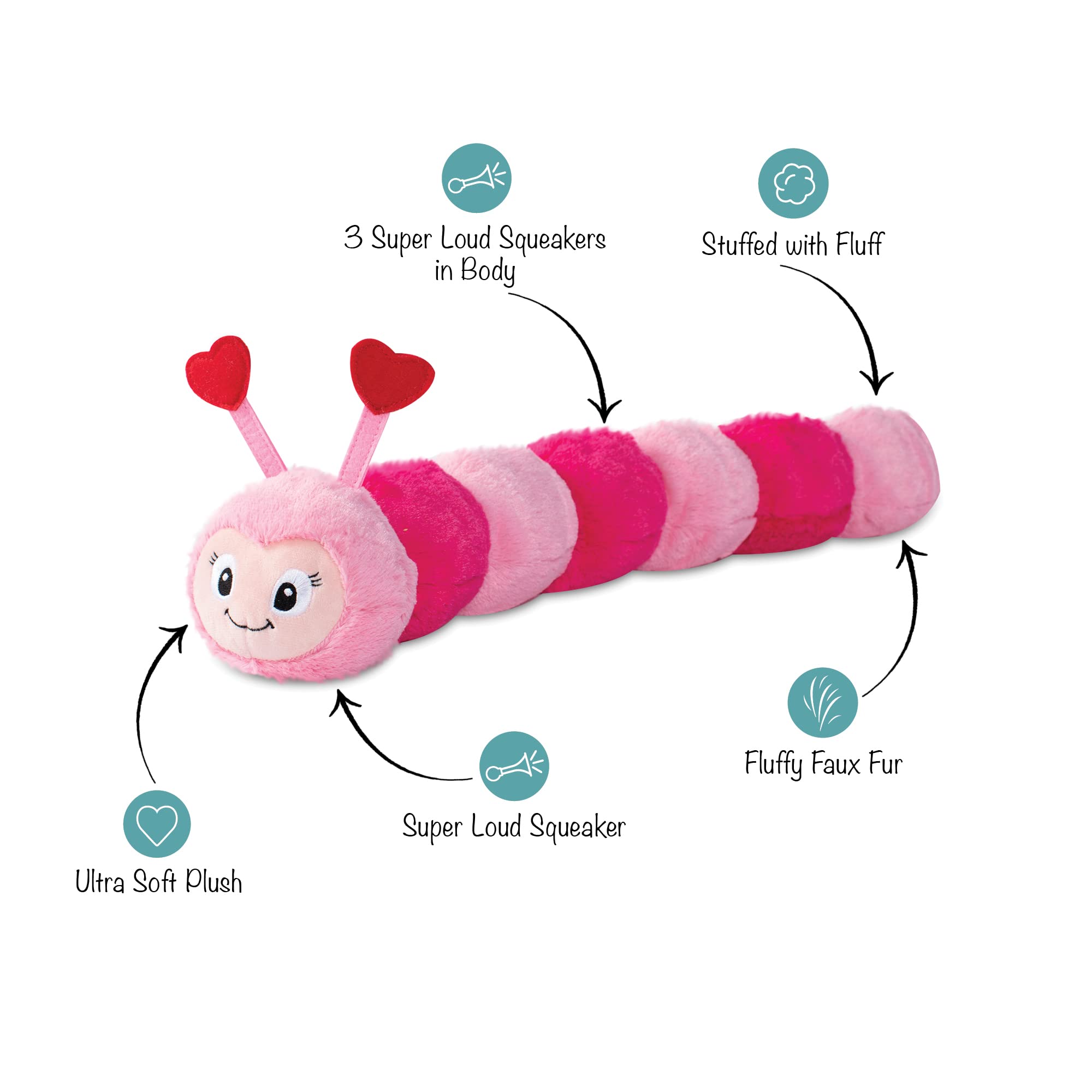 Fringe Studio Large Plush Dog Toy - Love Bug, Pet Shop Collection, Soft and Cuddly, Perfect for Dogs and Puppies