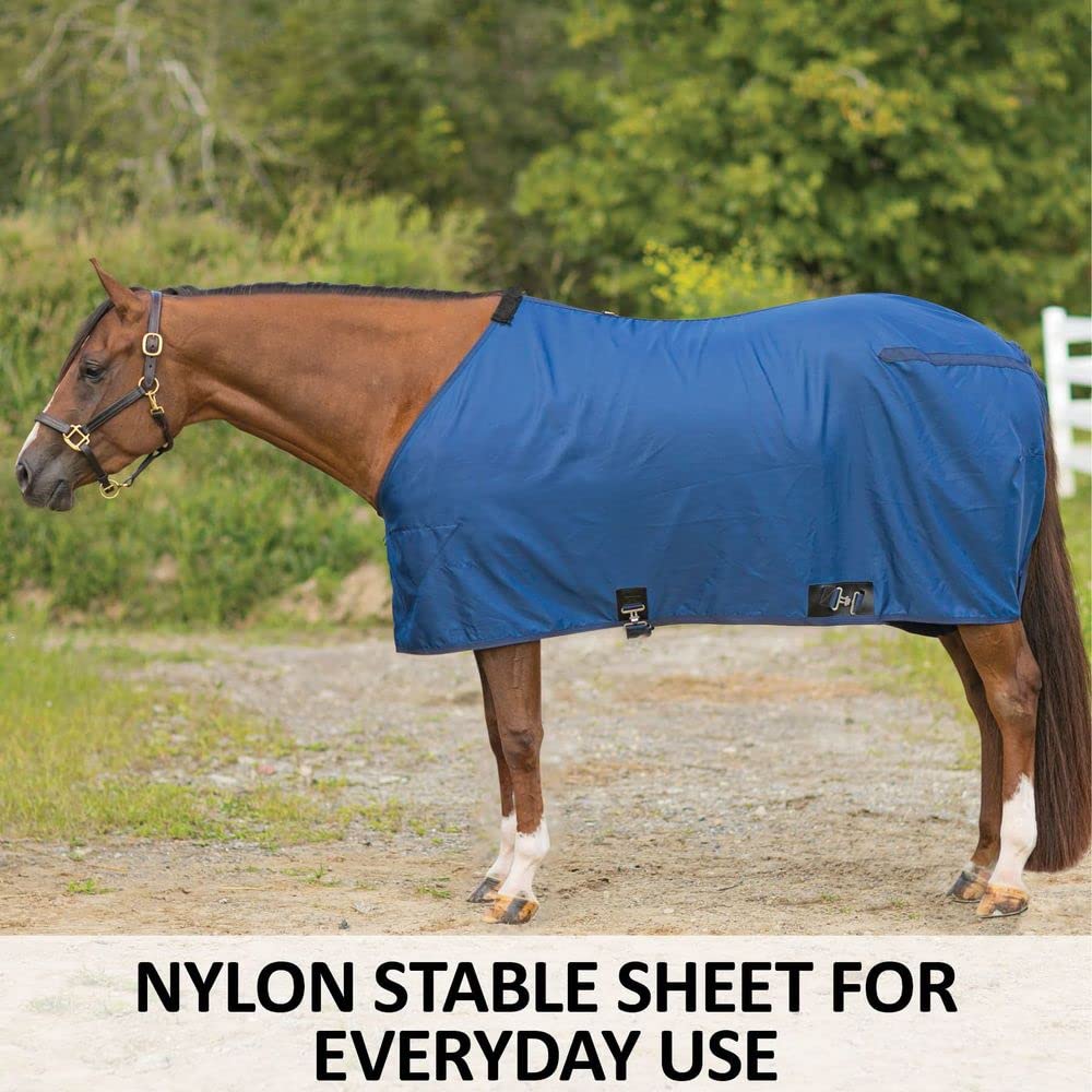 Dura-Tech Closed Front Nylon Horse Stable Sheet | Color Black | Size 78 | Everyday Use | Breathable 420D Nylon | Contour Cut | F