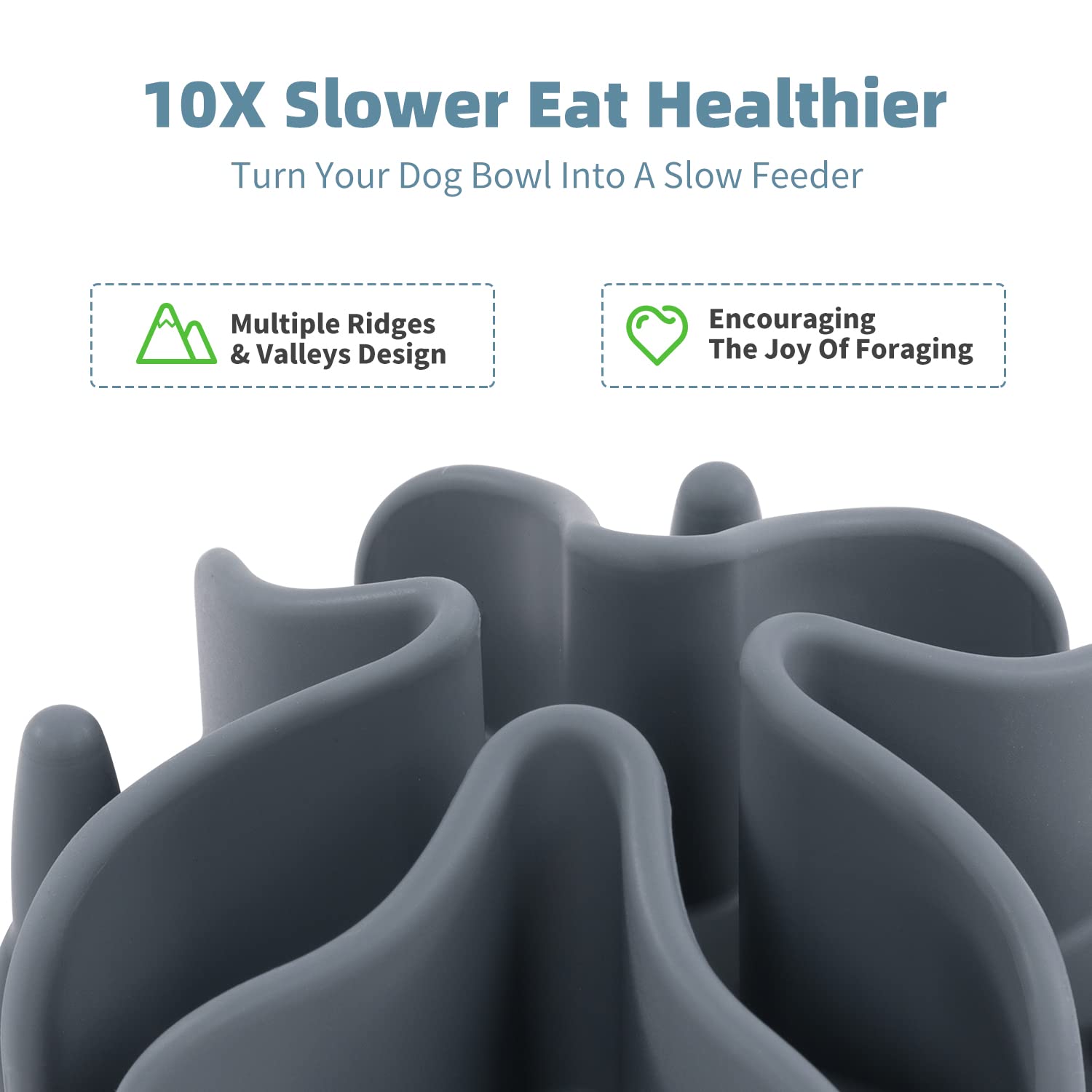 Jaoul Slow Feeder Dog Bowls Insert, Puzzle Slow Feeder with 51 Octopus Suction Cups for Medium Large Size Dog Bowls Over 6.5'' W