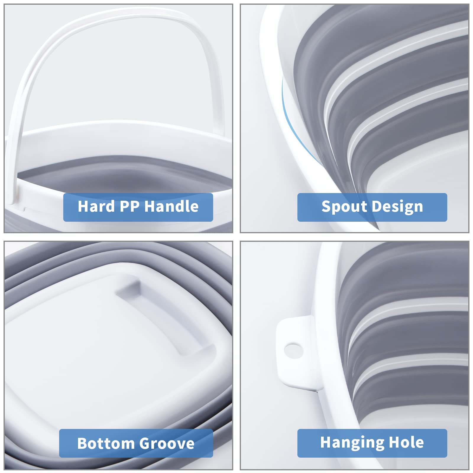 Craftend Collapsible Bucket 10L 26 Gallon Cleaning Bucket Mop Bucket Folding Foldable Portable Small Plastic Water Supplies For