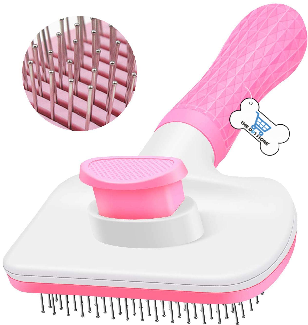 The Dds Store Self Cleaning Slicker Brush,Dog Brush & Cat Brush With Massage Particles, Removes Loose Hair & Tangles,Skin Friend