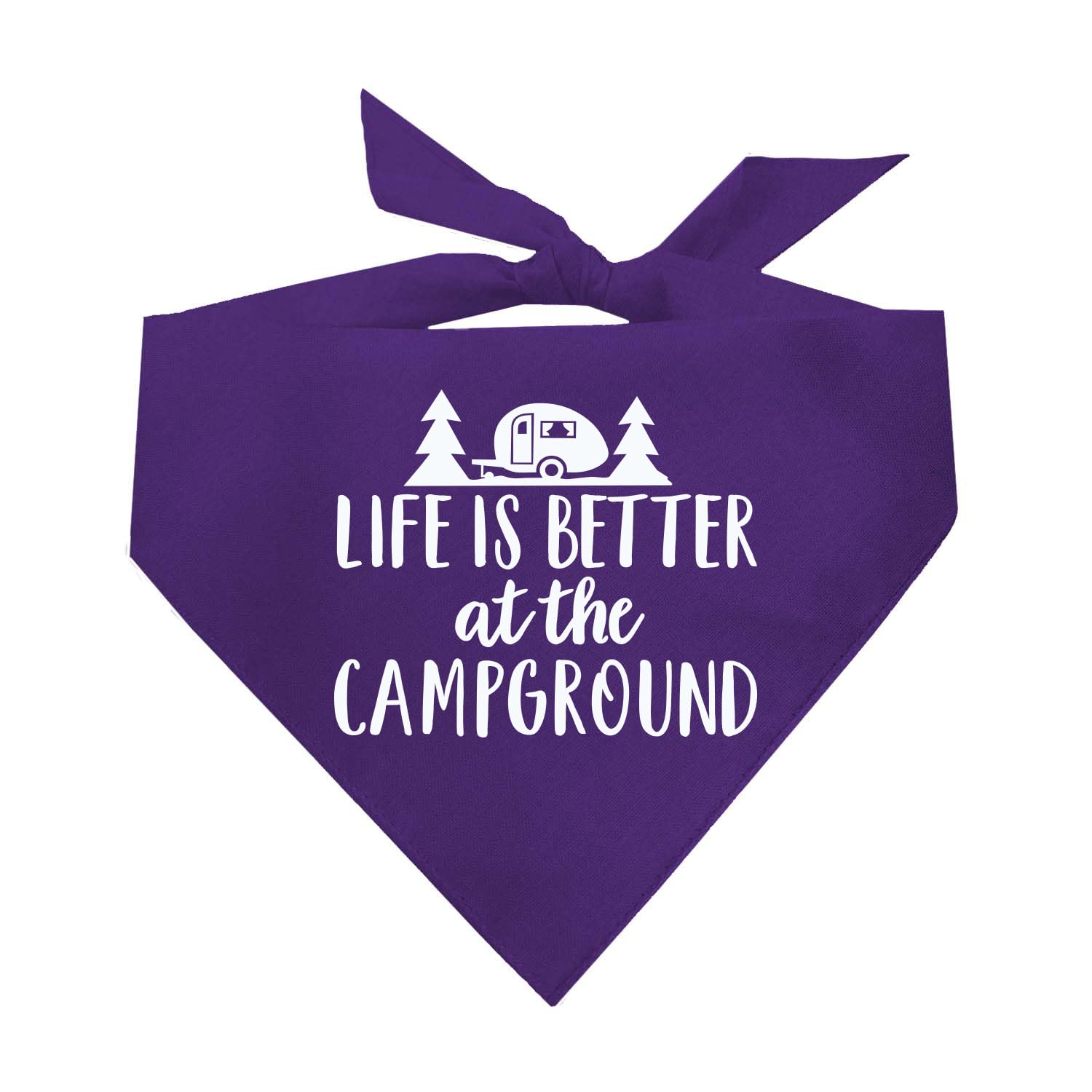 Life Is Better At The Campground Dog Bandana (Purple, Os 564)